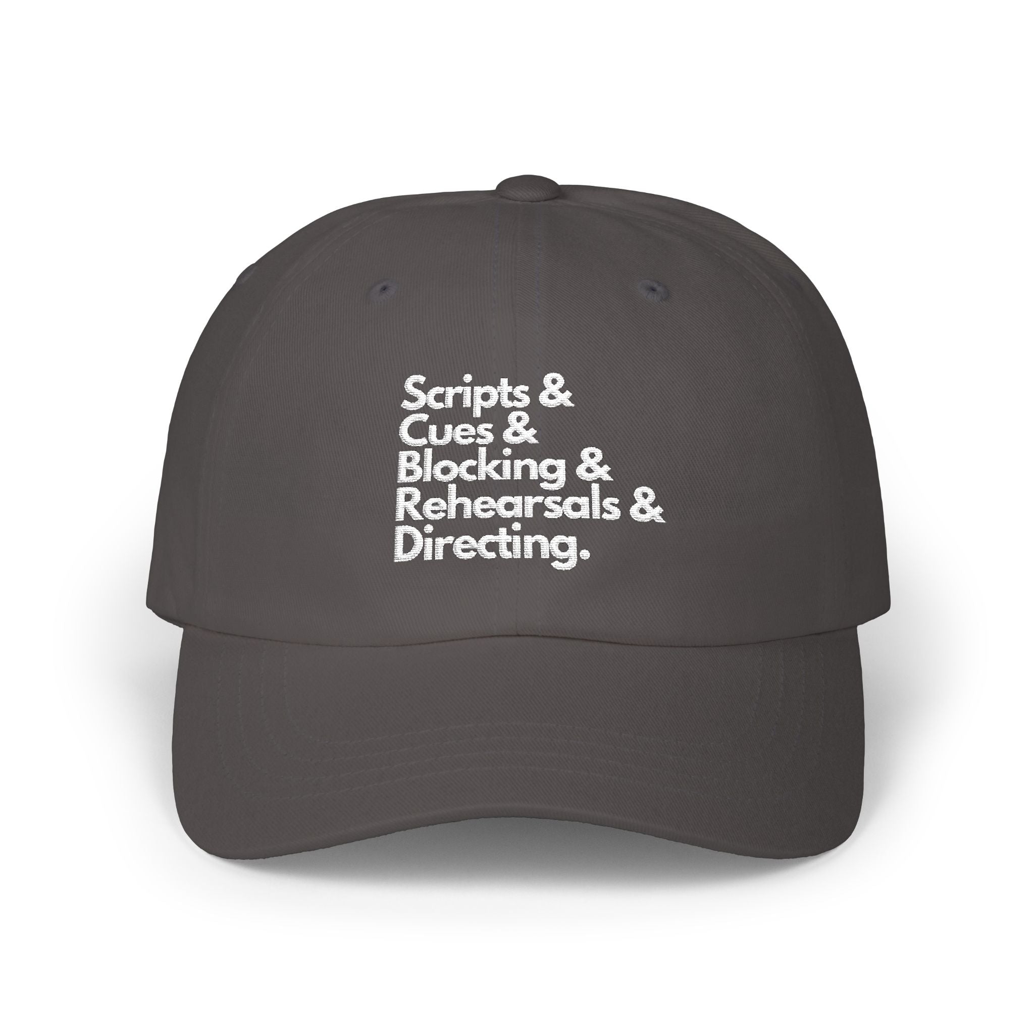 Theatre Script & Cues baseball cap for theatre directors, stage Crew, musical theatre gift Dad Cap
