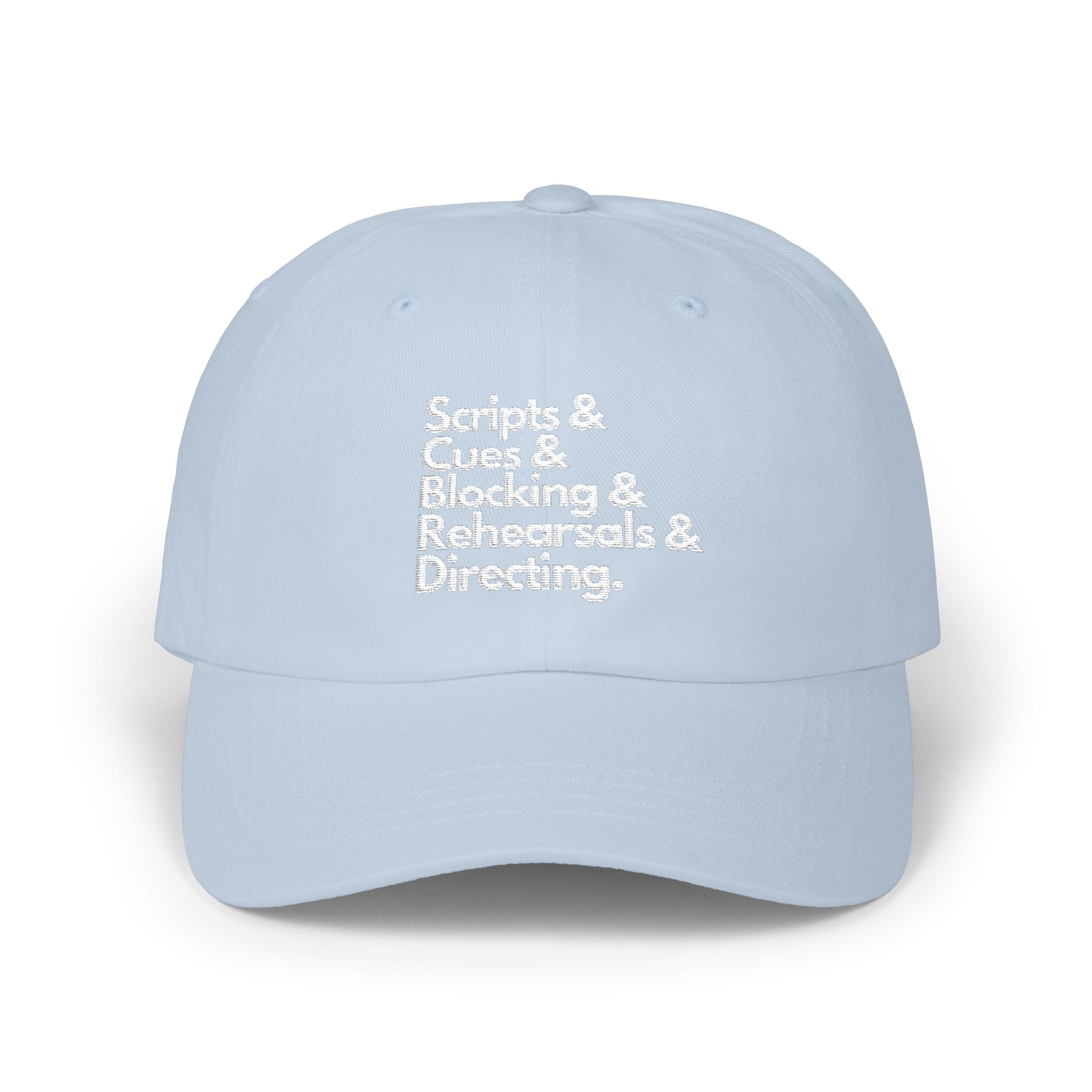 Theatre Script & Cues baseball cap for theatre directors, stage Crew, musical theatre gift Dad Cap