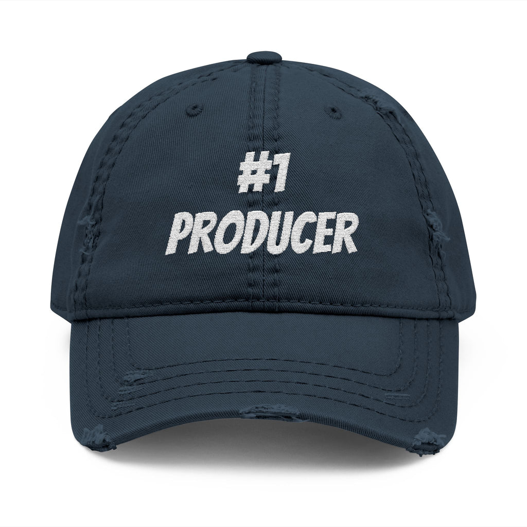 # 1 Producer baseball cap for theatre productions, Distressed Embroidered Baseball Cap