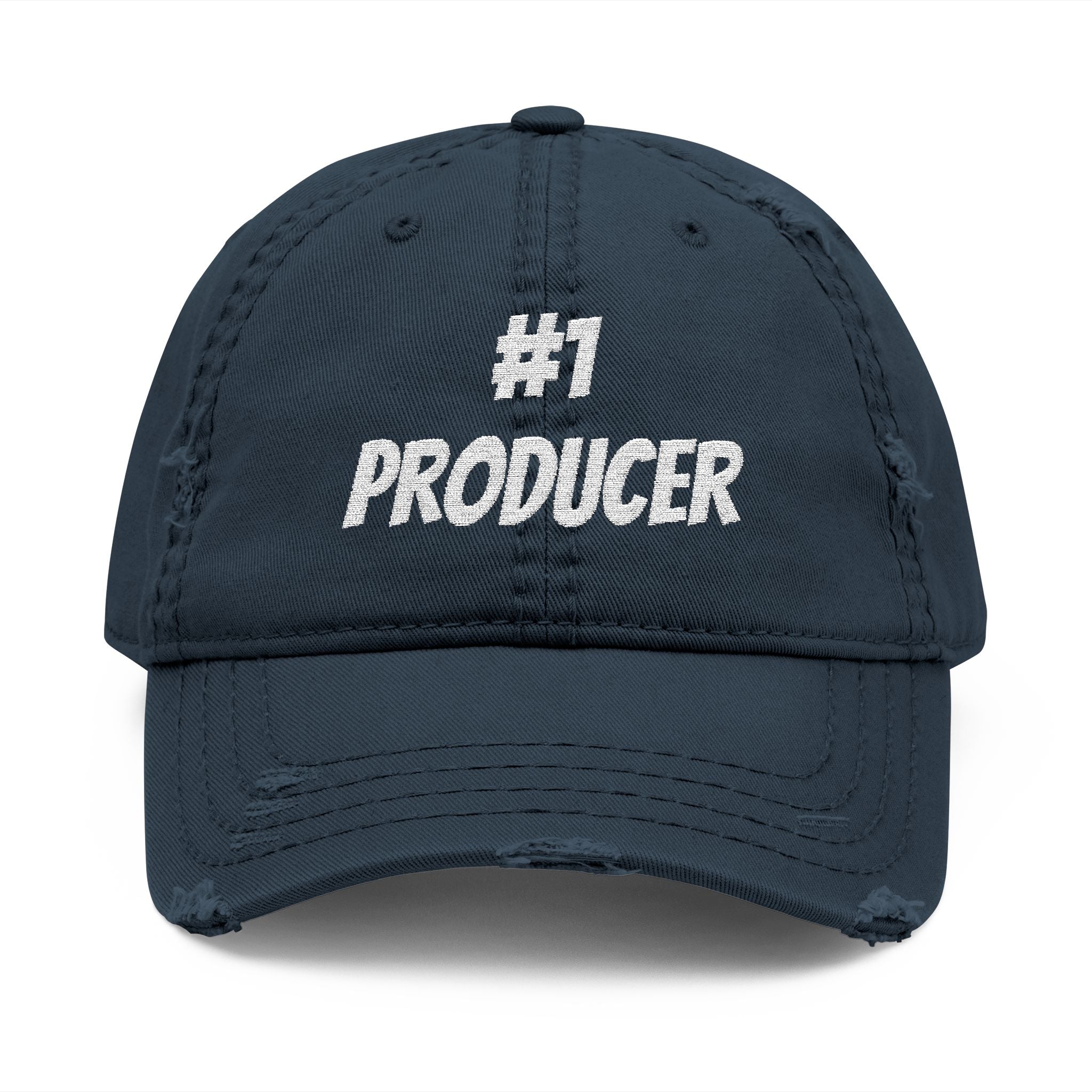 # 1 Producer baseball cap for theatre productions, Distressed Embroidered Baseball Cap