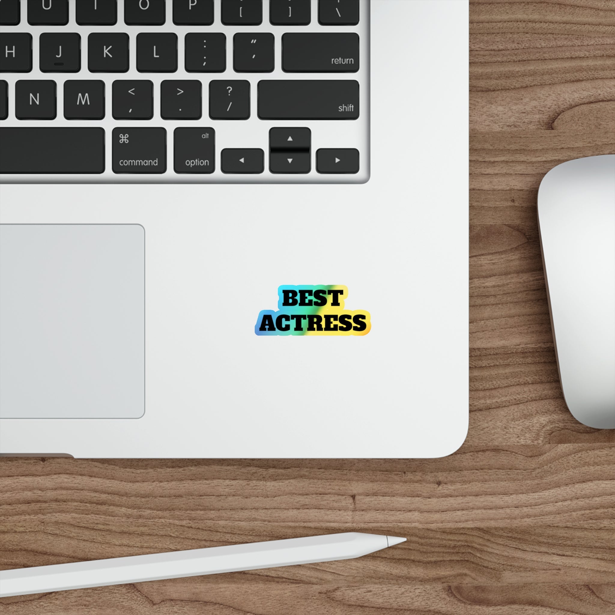 Best Actress Holographic Die-Cut Sticker — Iridescent Award-Style Sticker for Actors, Gifts & Luggage