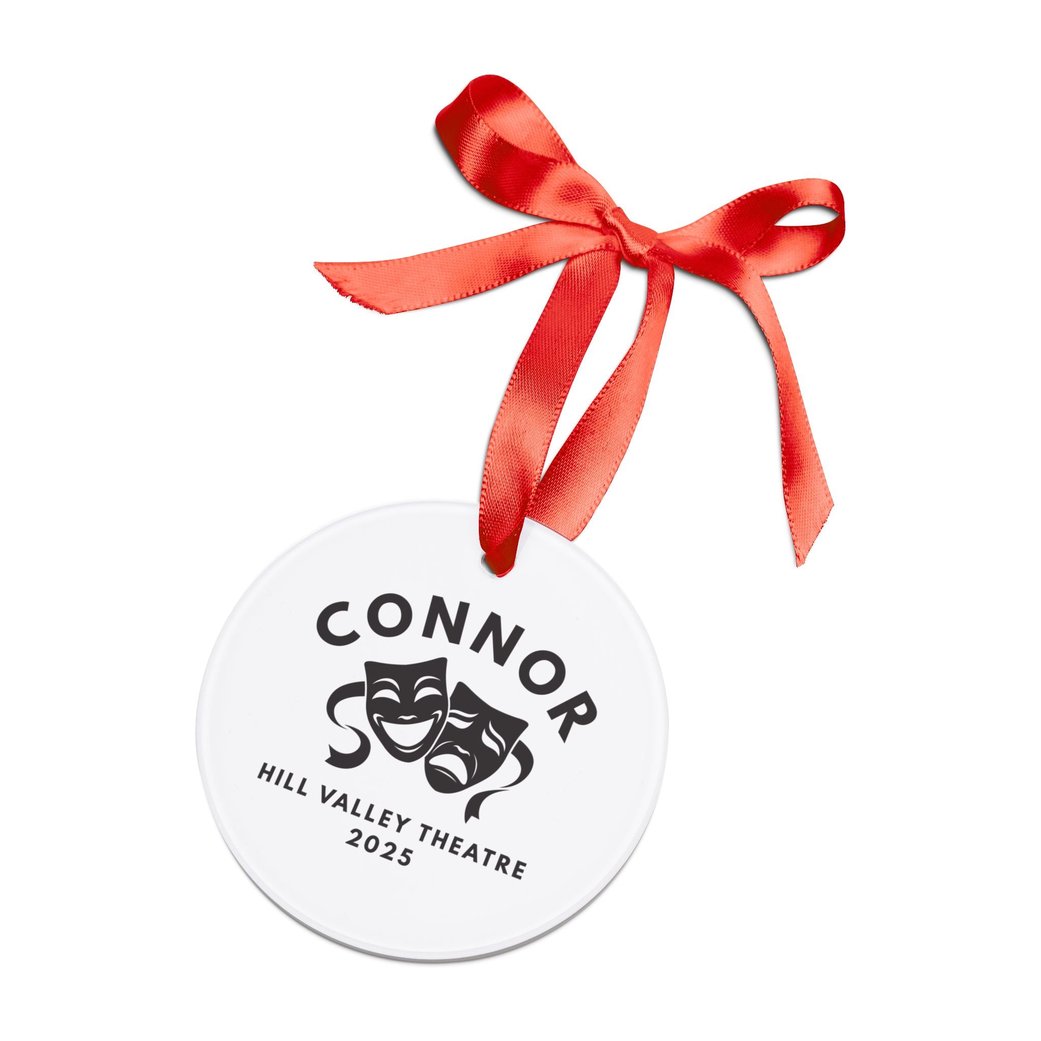 Personalized Theatre Acrylic Ornament with Ribbon — Custom Name Keepsake
