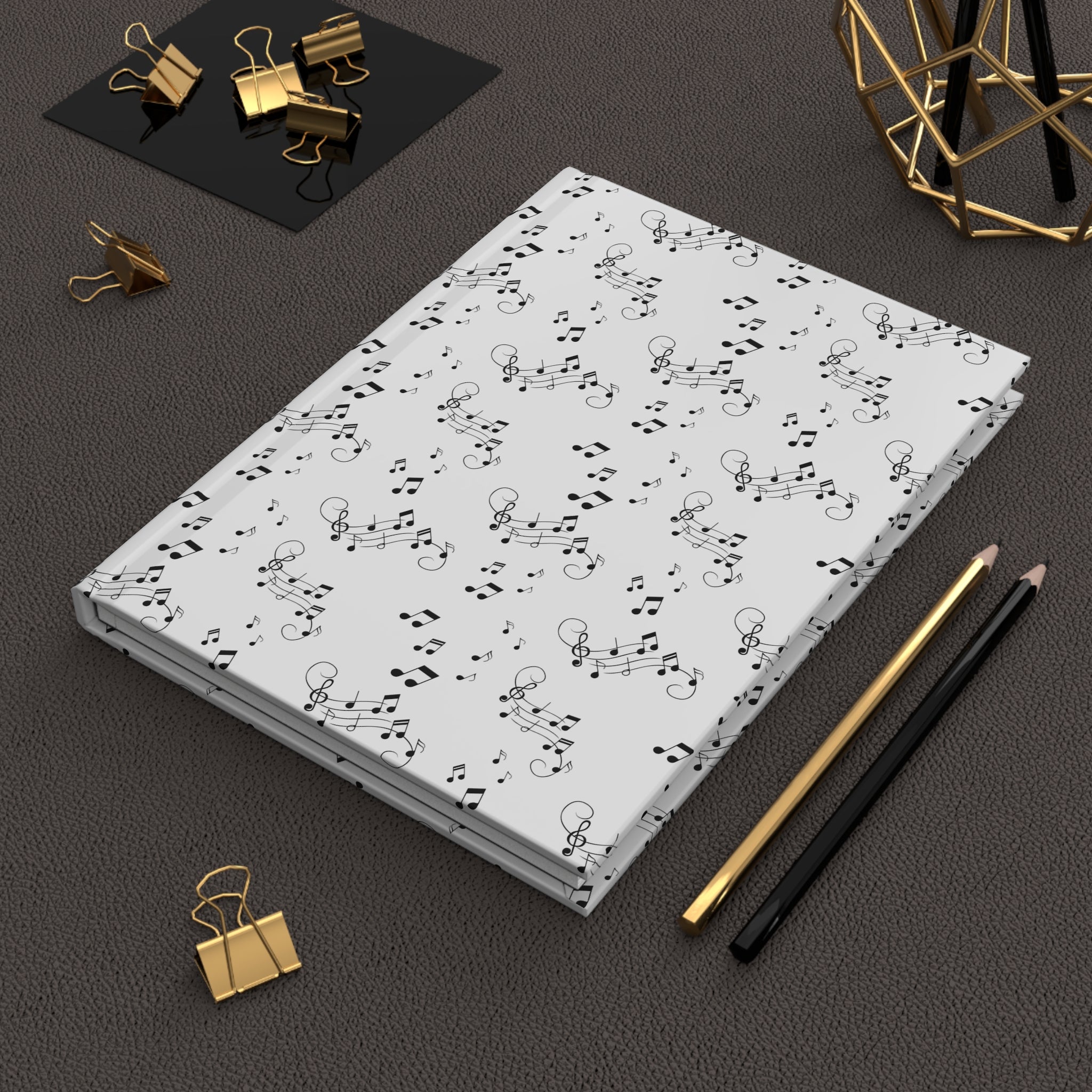 Music Notes Hardcover Journal, Lined Notebook for Musicians & Songwriters