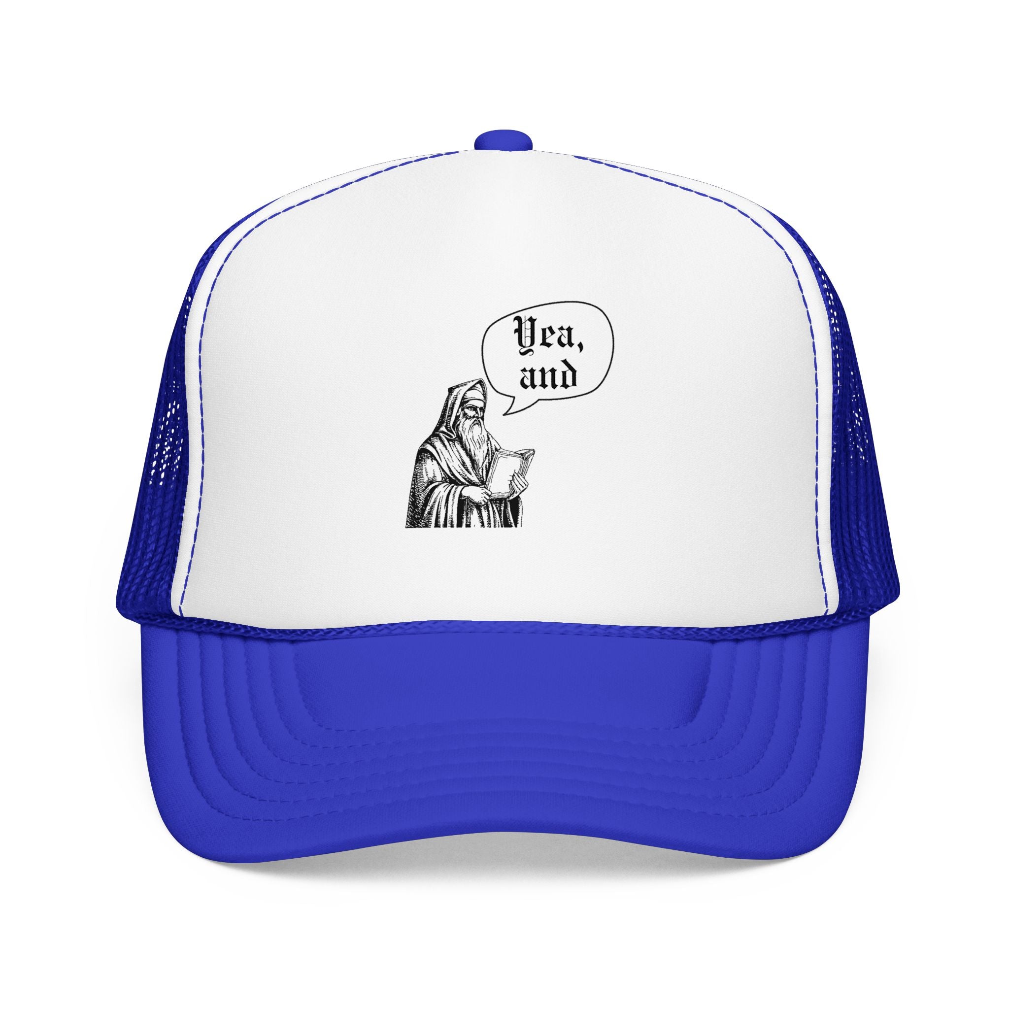 Yea, and improv hat, Monk Illustration with “Yea, and” Speech Bubble