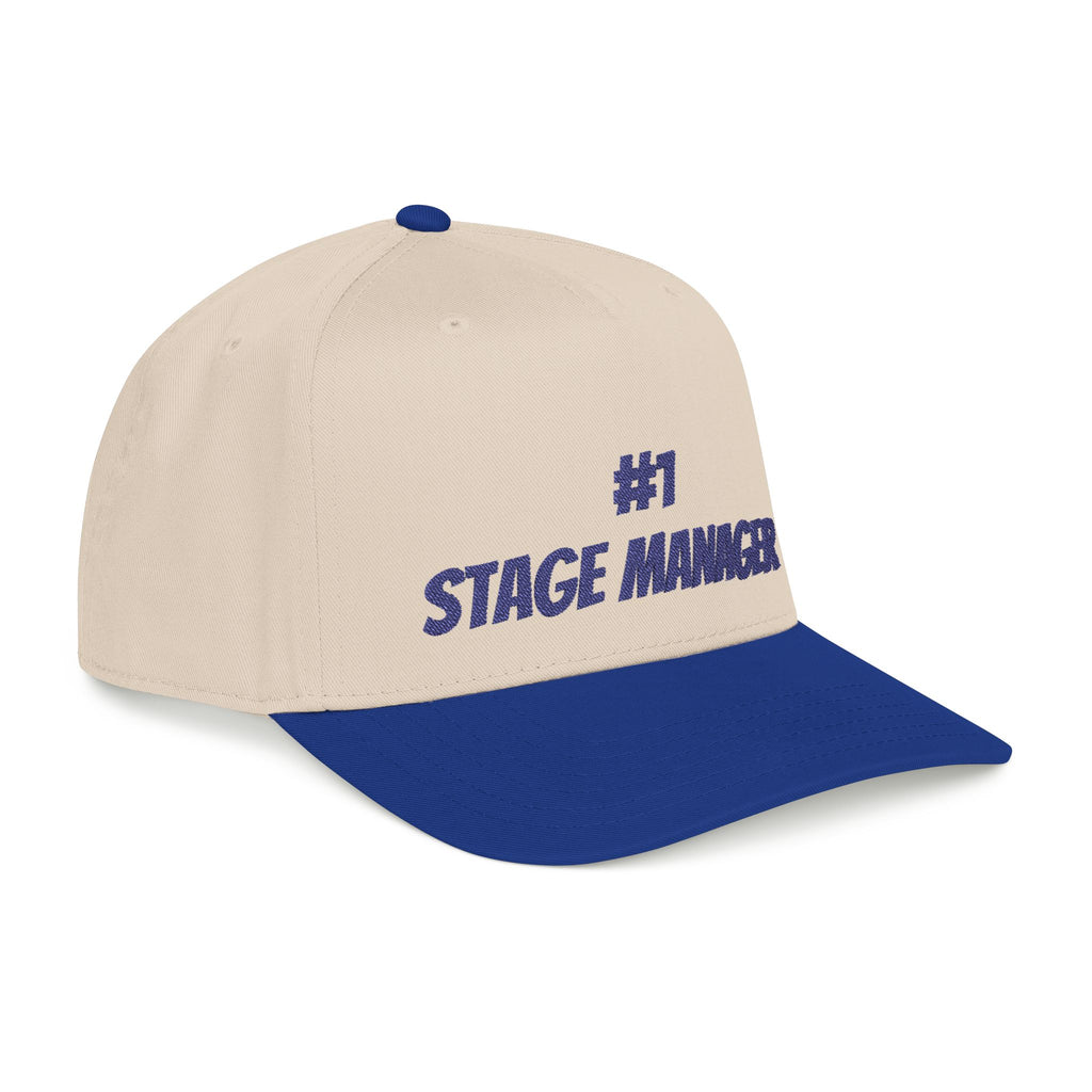 Stage Manager embroidered Baseball Cap | Theater Crew hat with navy thread font