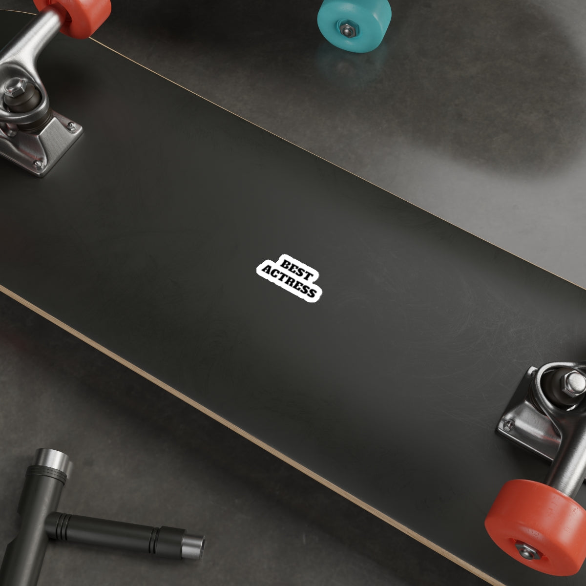 Best Actress Die-Cut Sticker — Bold Black Typography Laptop Decal