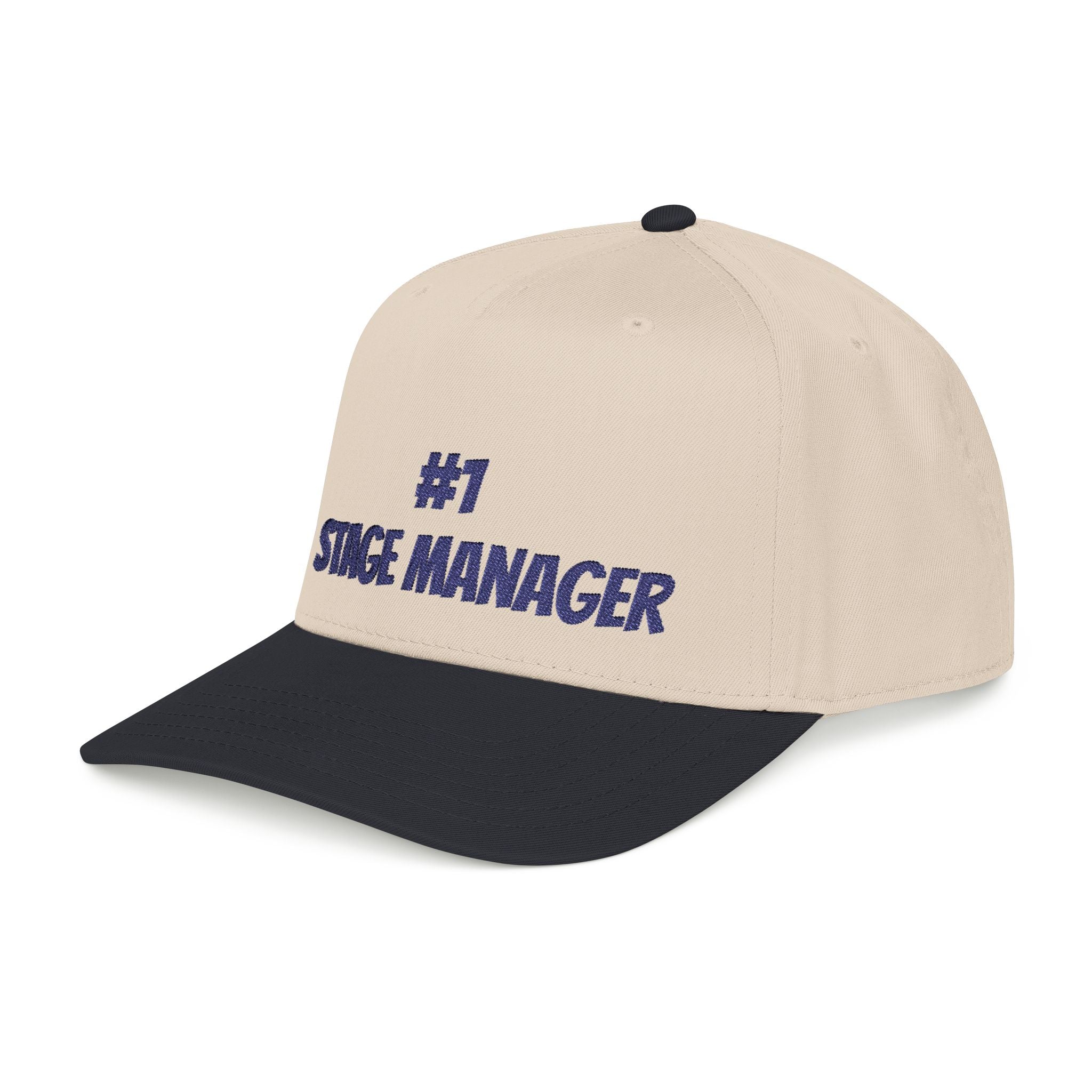 Stage Manager embroidered Baseball Cap | Theater Crew hat with navy thread font