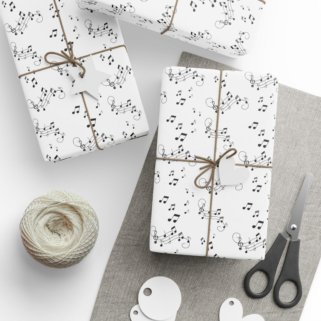 Musical Notes Wrapping Paper, Sheet Music Pattern, Music Lover Gift Wrap