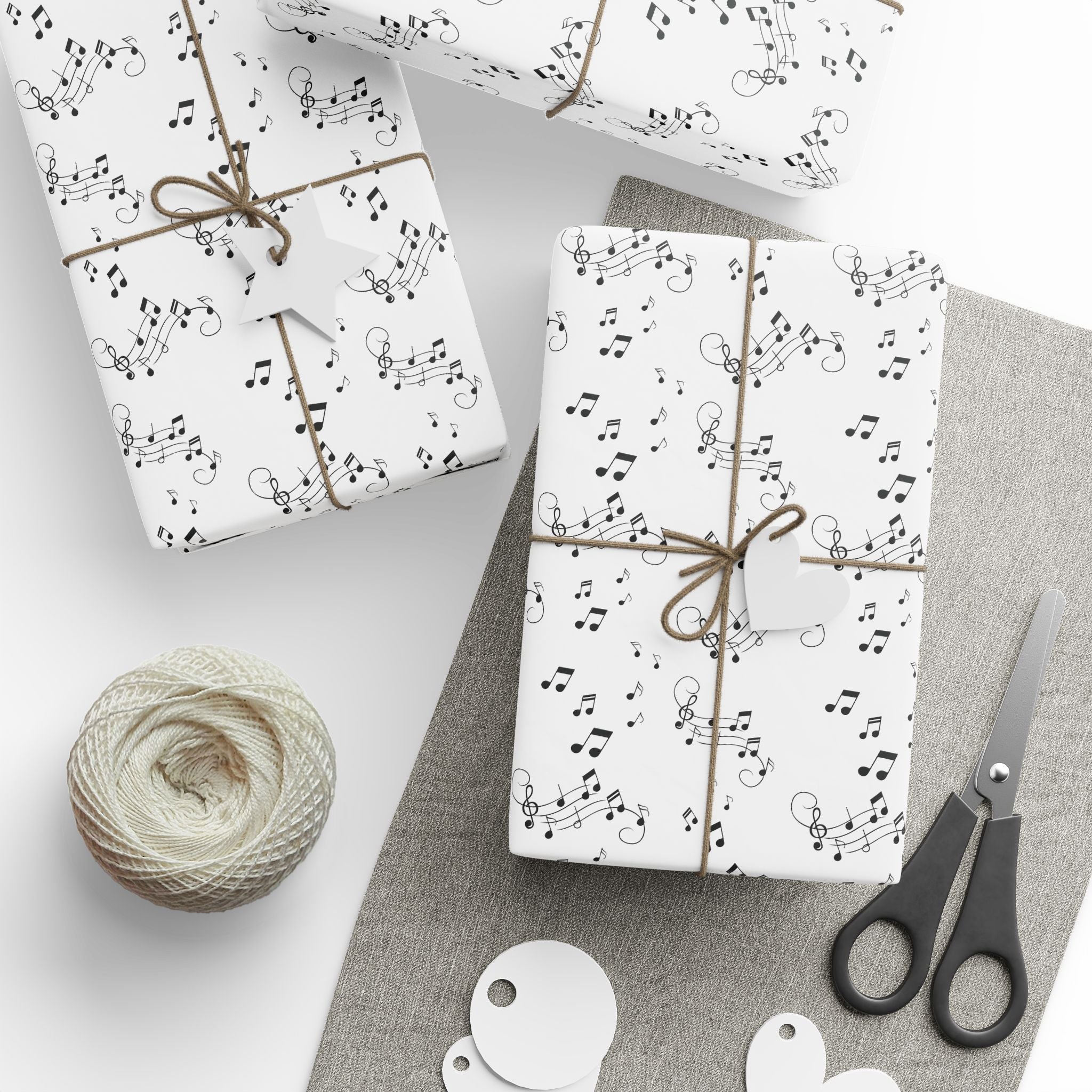 Musical Notes Wrapping Paper, Sheet Music Pattern, Music Lover Gift Wrap