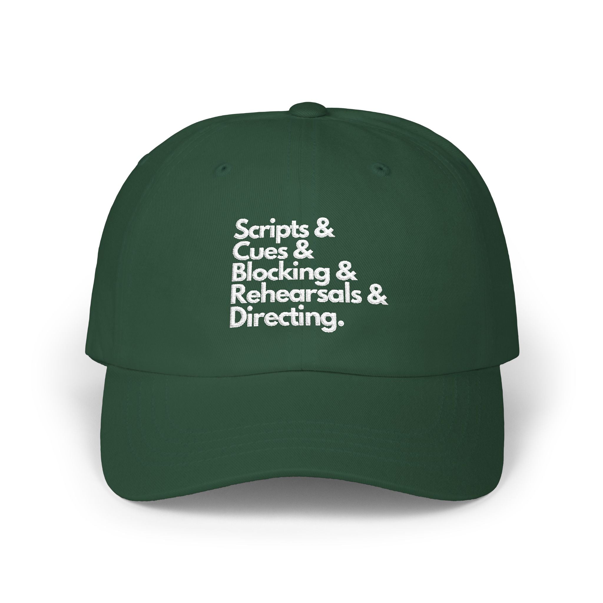Theatre Script & Cues baseball cap for theatre directors, stage Crew, musical theatre gift Dad Cap