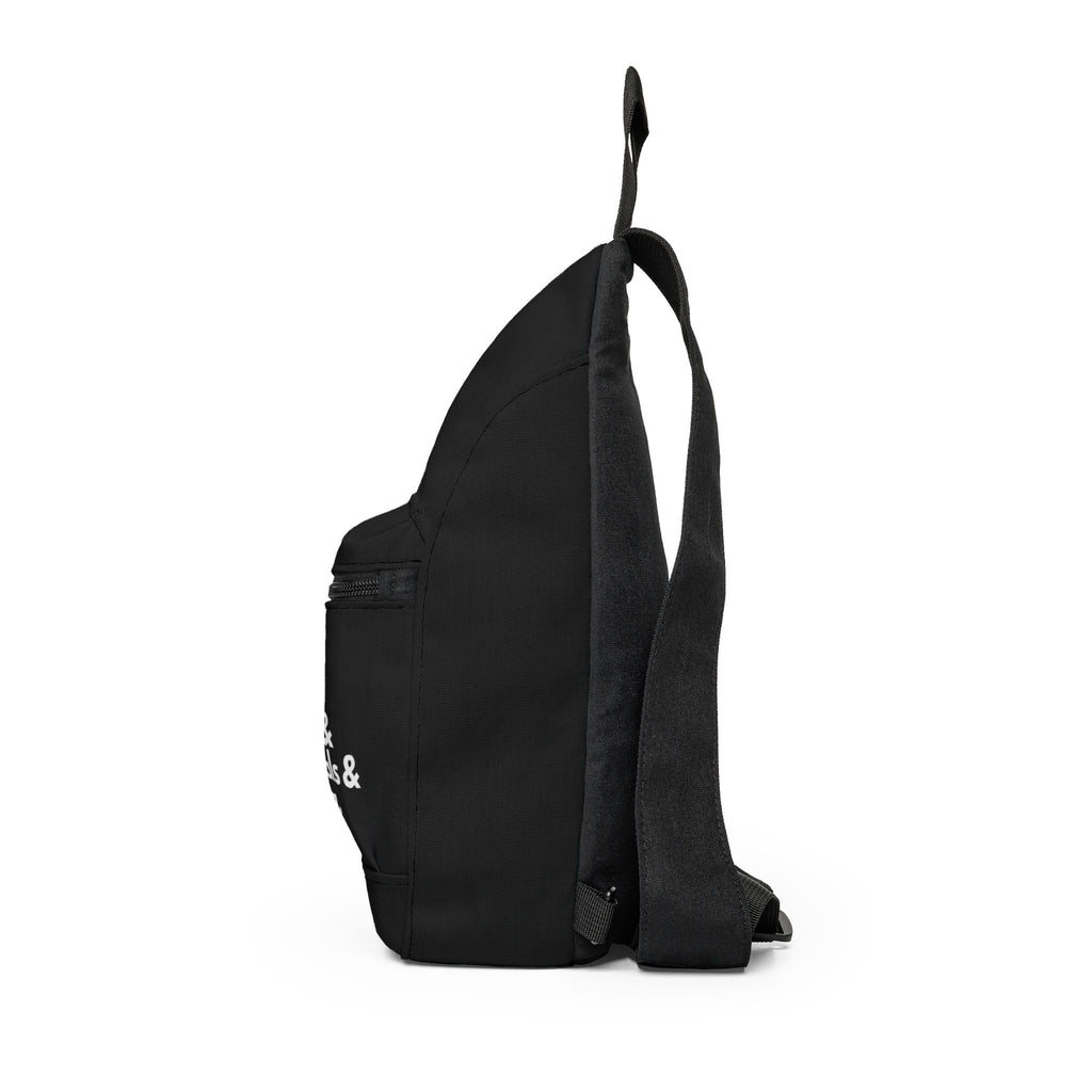 Scripts, Cues, & Blocking, Rehearsals, and Directing Theatre Tech Crew Design Sling Bag - Black and white