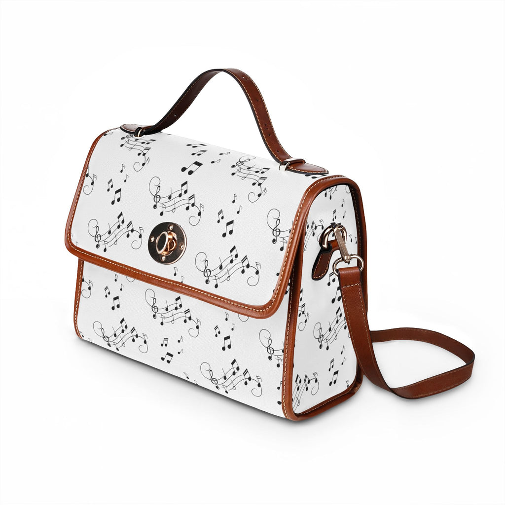 Musical melodies Music Notes Waterproof Canvas Bag, Musical Notes Pattern
