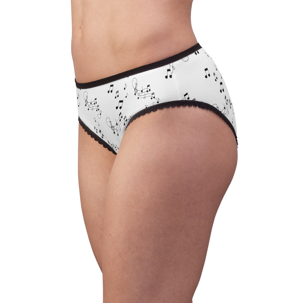 Musical Notes Women's Briefs - Black & White Sheet Music Print