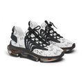 Women’s Mesh Sneakers, White Musical Notes Athletic Shoes