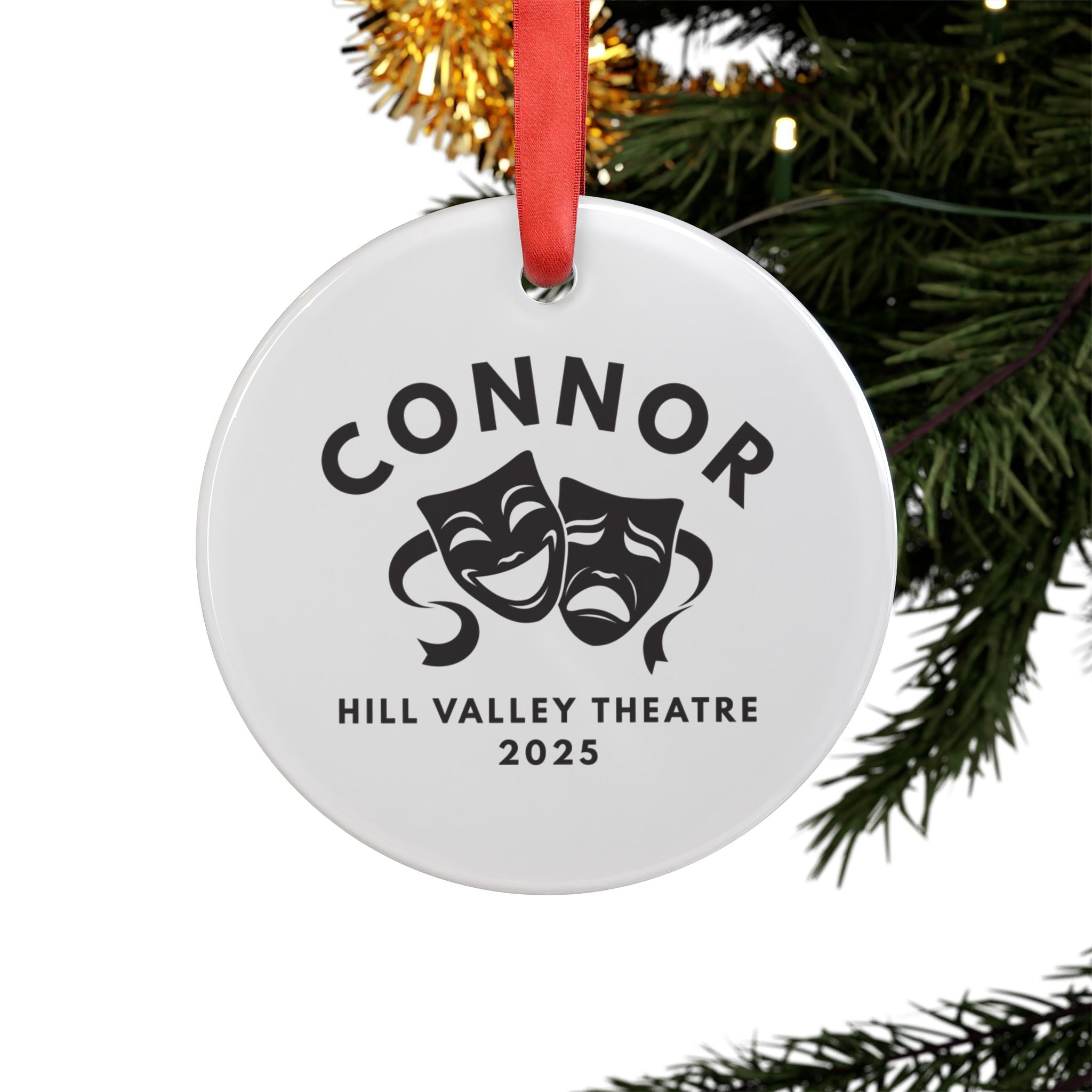 Personalized Theatre Acrylic Ornament with Ribbon — Custom Name Keepsake