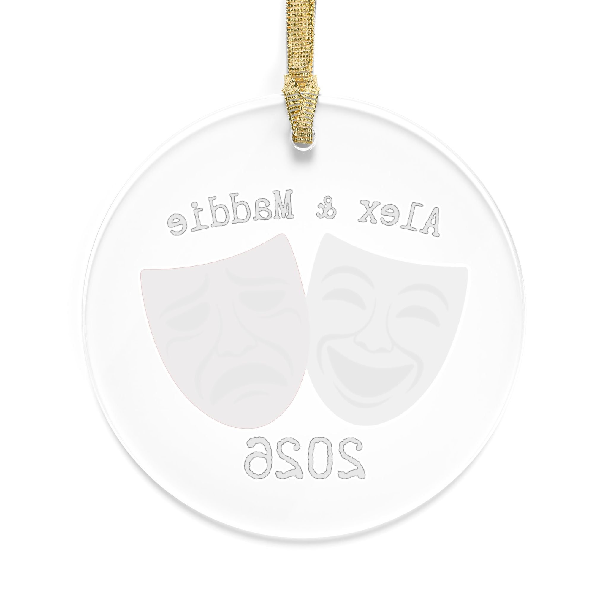 Personalized Comedy & Tragedy Theater Ornament for Couples
