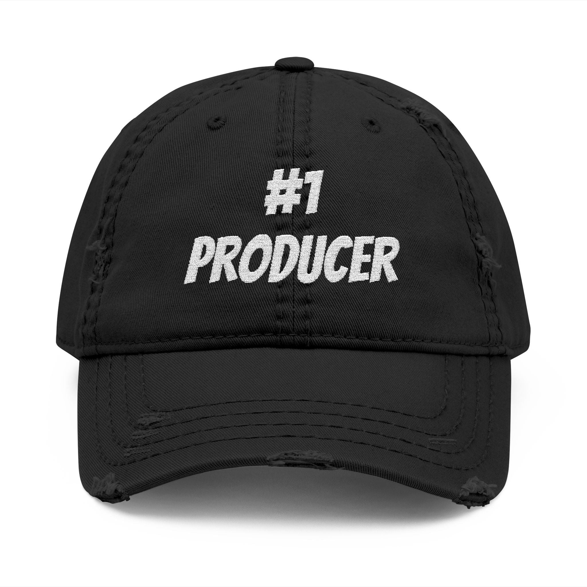 # 1 Producer baseball cap for theatre productions, Distressed Embroidered Baseball Cap