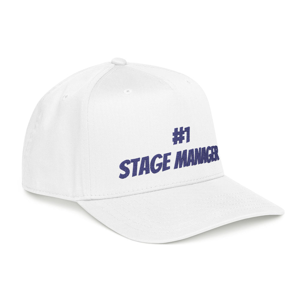 Stage Manager embroidered Baseball Cap | Theater Crew hat with navy thread font