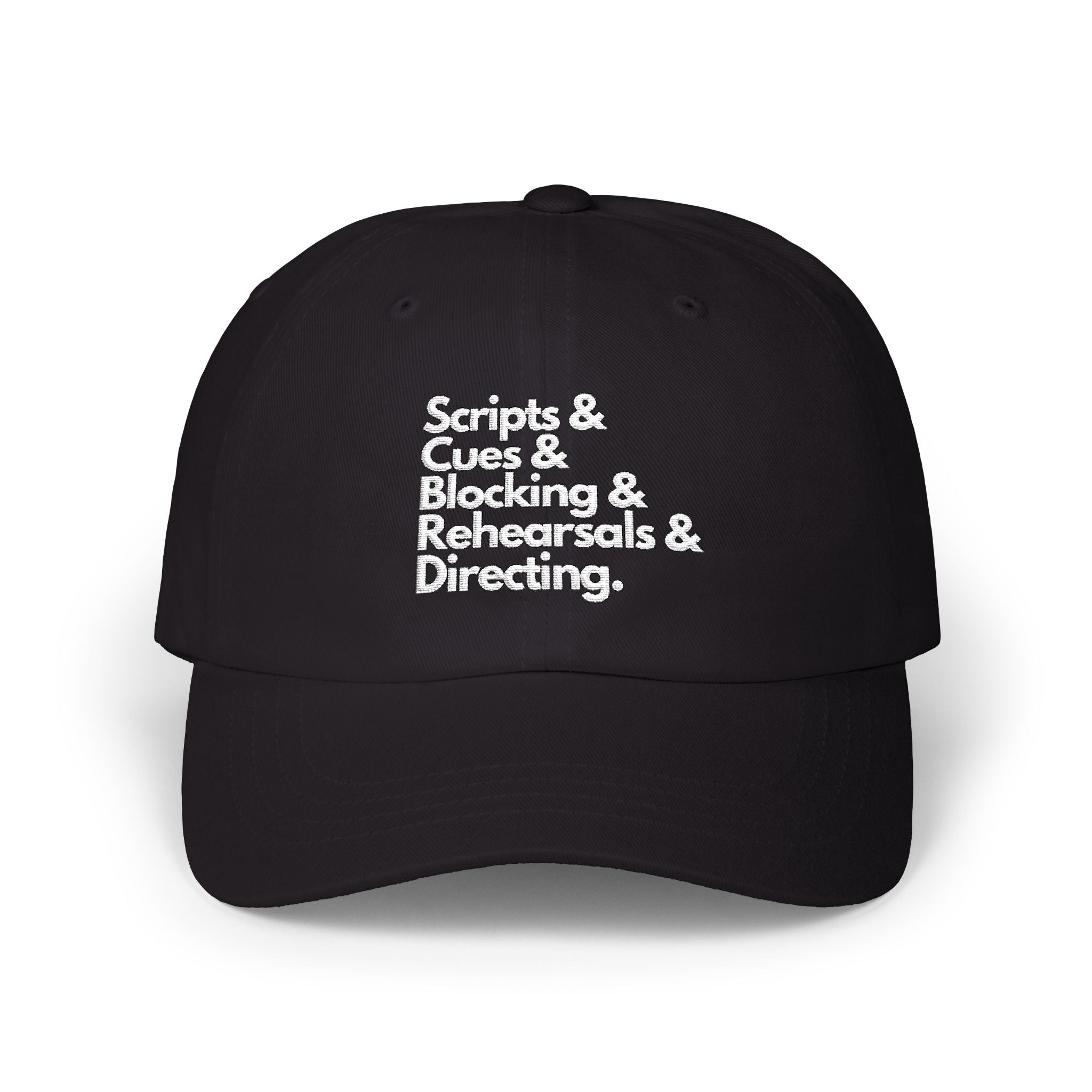 Theatre Script & Cues baseball cap for theatre directors, stage Crew, musical theatre gift Dad Cap