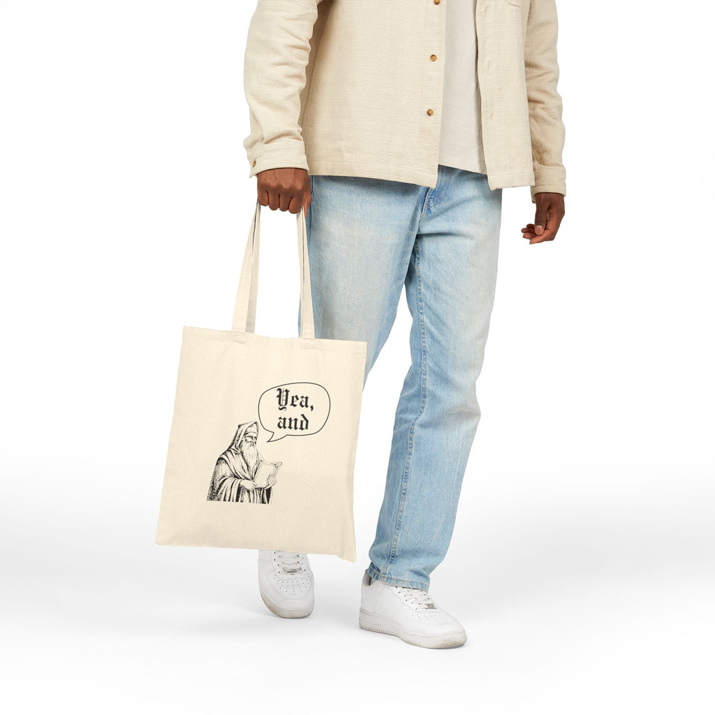 Yea, and improv Canvas Tote, Funny Medieval improviser Gift