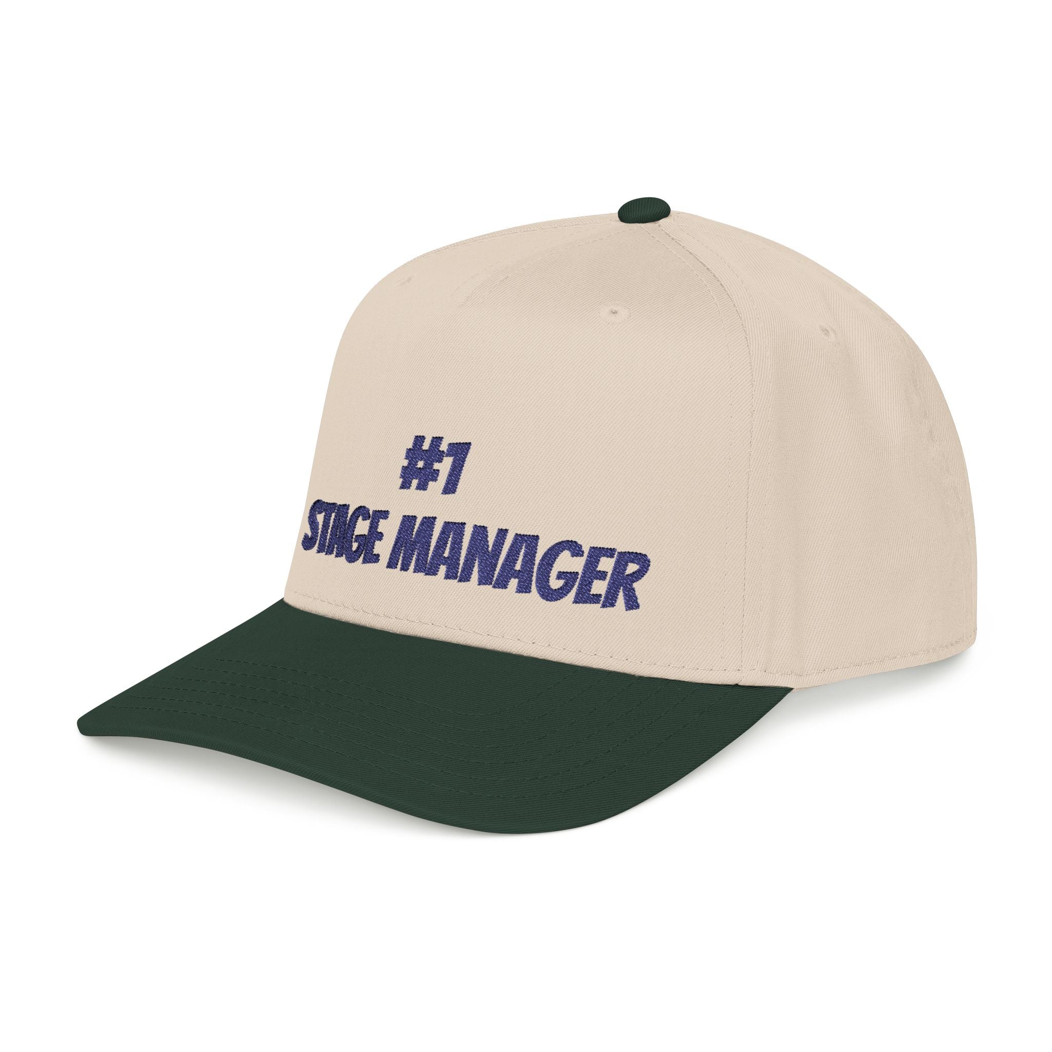 Stage Manager embroidered Baseball Cap | Theater Crew hat with navy thread font