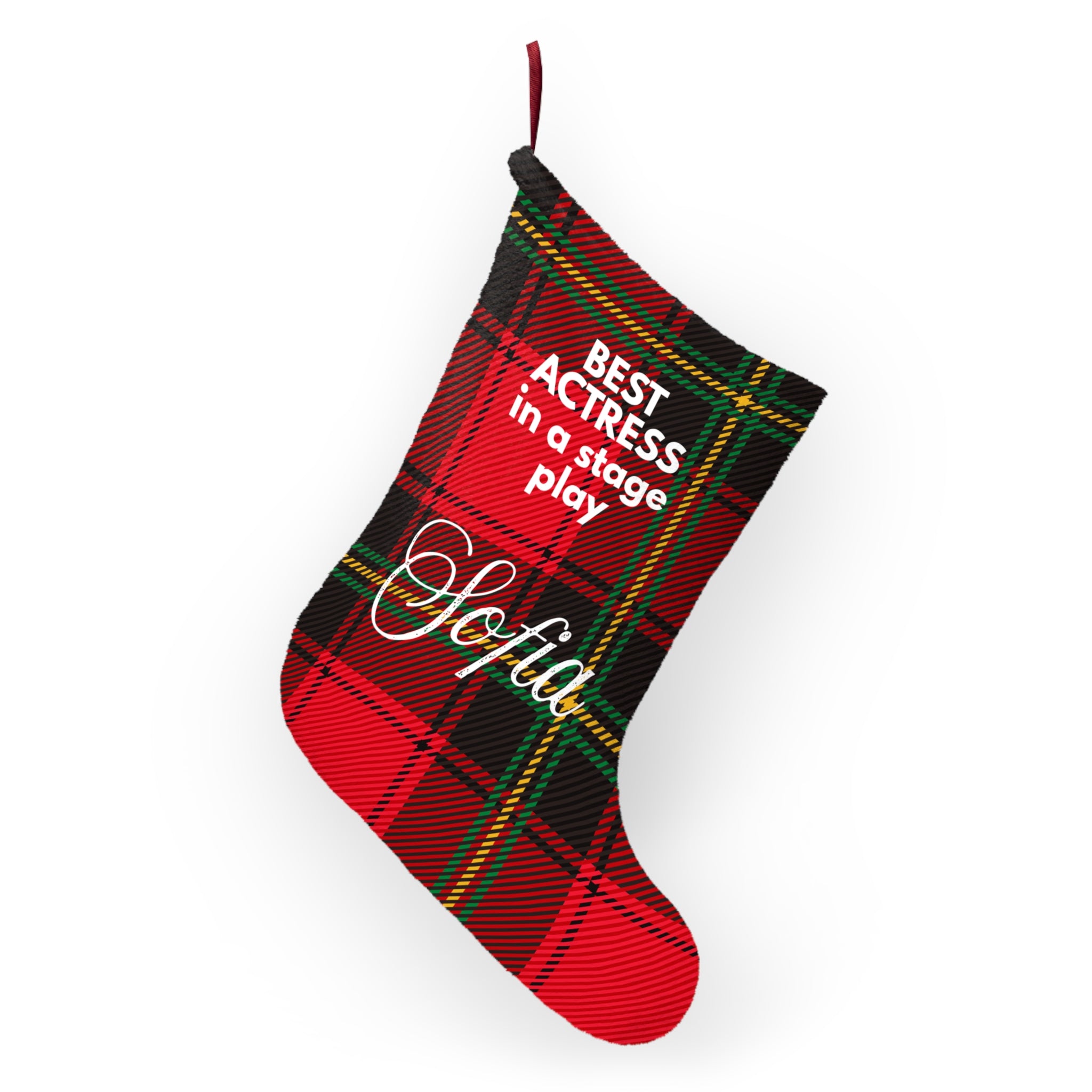 Best Actor or Actress in a Stage Play customized Christmas Stocking