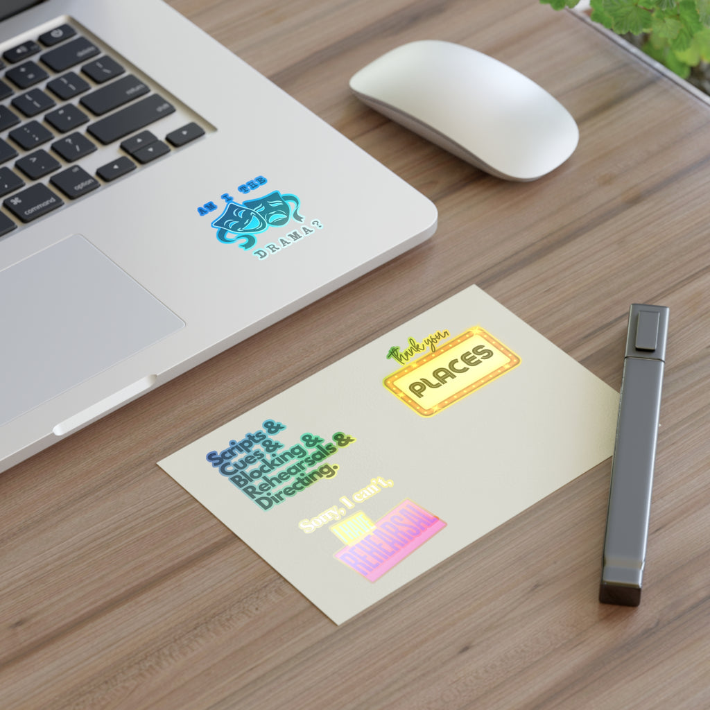 Theatre lover Stickers sticker sheet, sorry i have Rehearsal, thank you Places, Scripts and cues