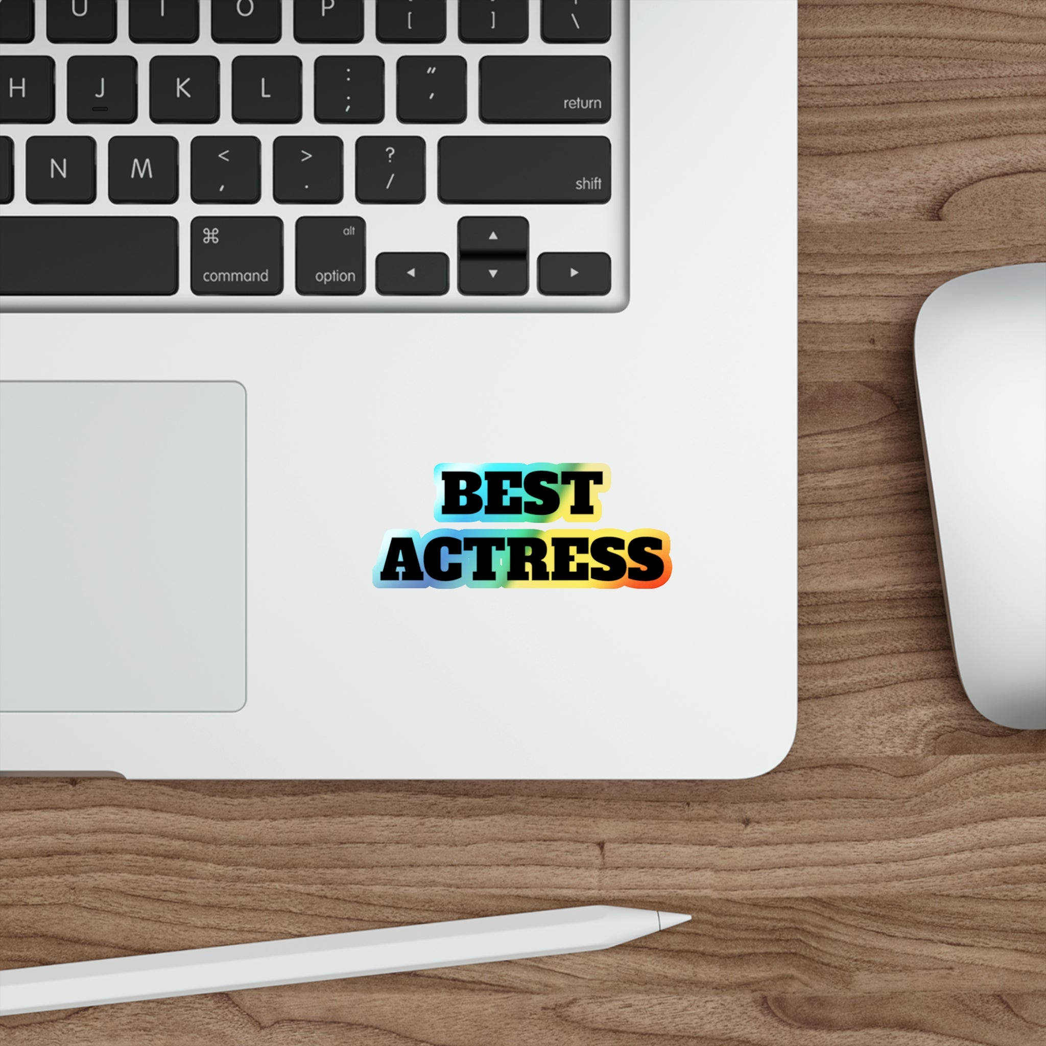 Best Actress Holographic Die-Cut Sticker — Iridescent Award-Style Sticker for Actors, Gifts & Luggage