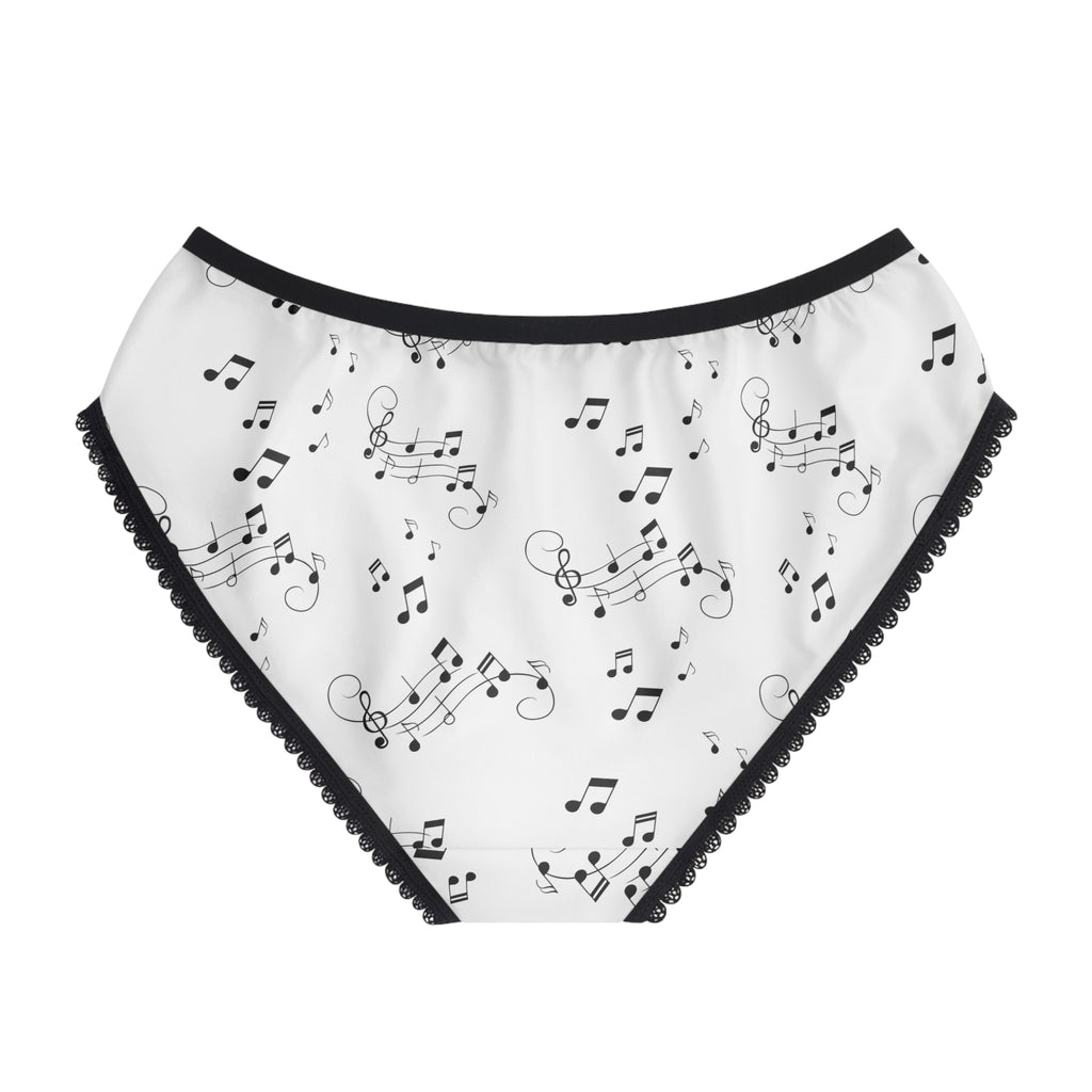 Musical Notes Women's Briefs - Black & White Sheet Music Print