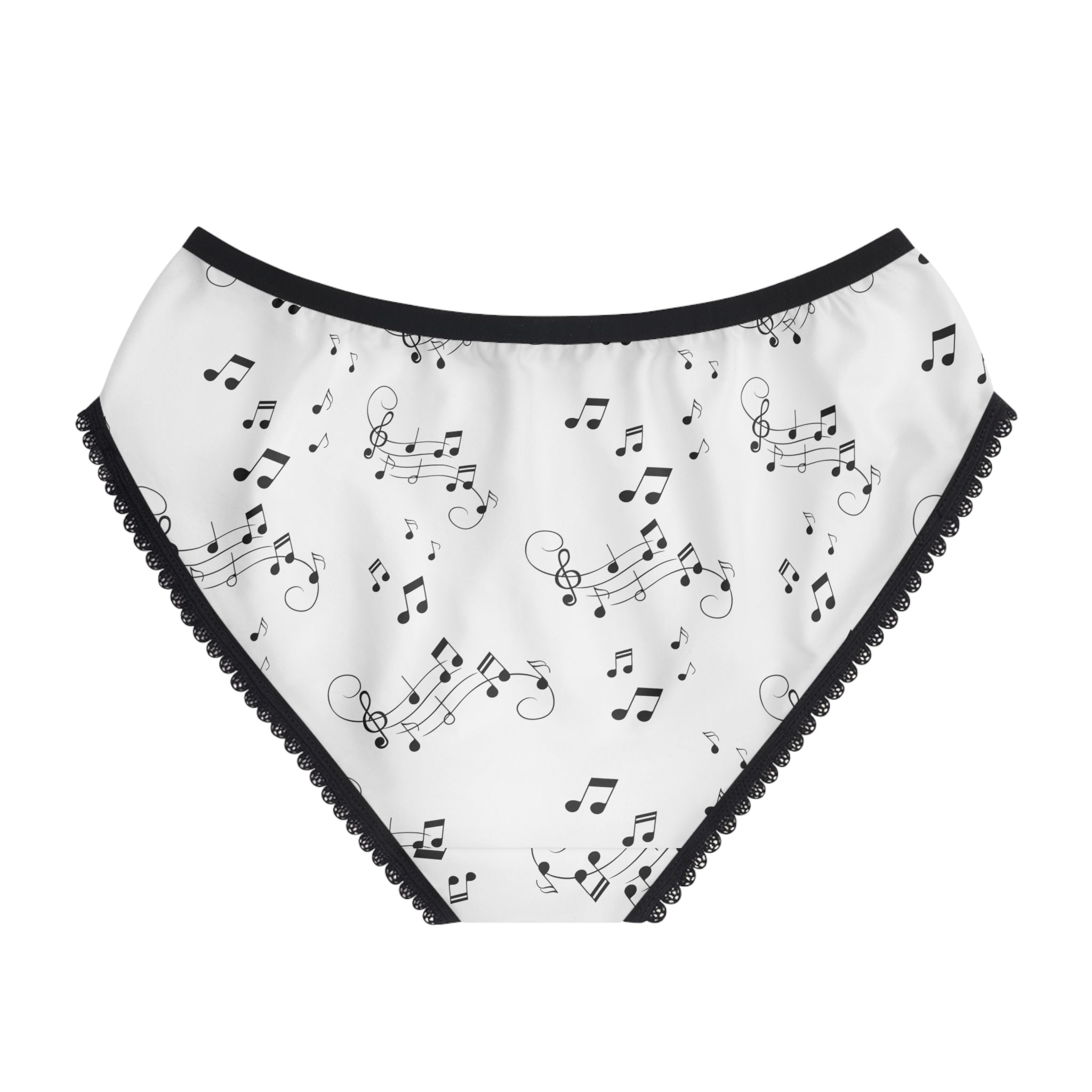 Musical Notes Women's Briefs - Black & White Sheet Music Print