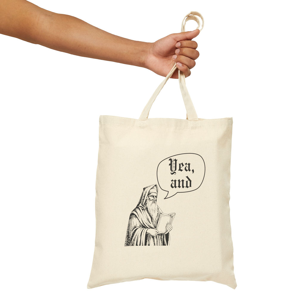 Yea, and improv Canvas Tote, Funny Medieval improviser Gift