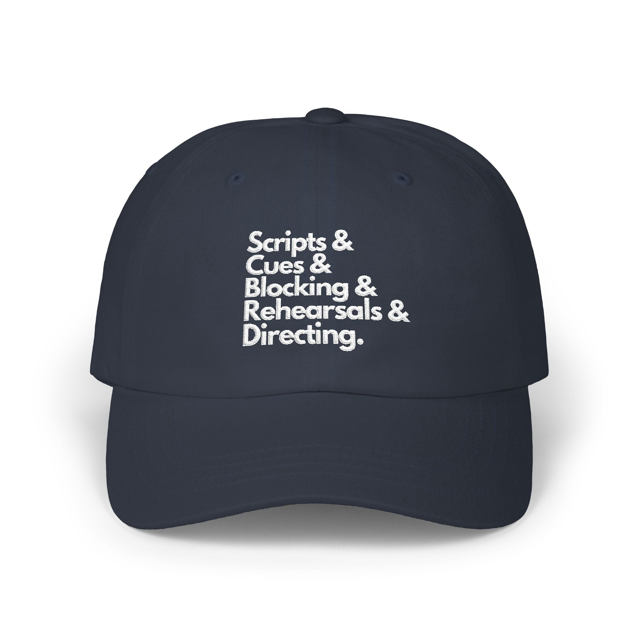 Theatre Script & Cues baseball cap for theatre directors, stage Crew, musical theatre gift Dad Cap