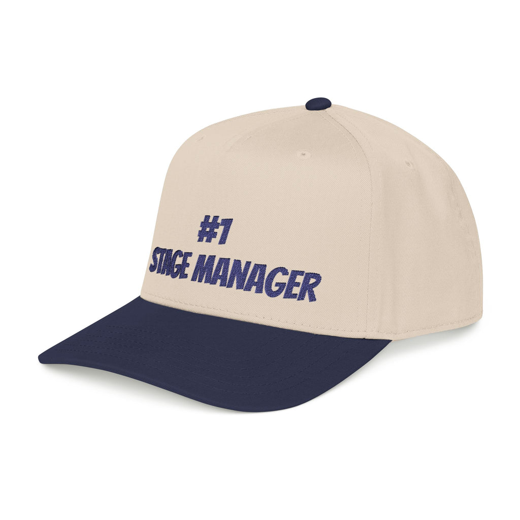 Stage Manager embroidered Baseball Cap | Theater Crew hat with navy thread font
