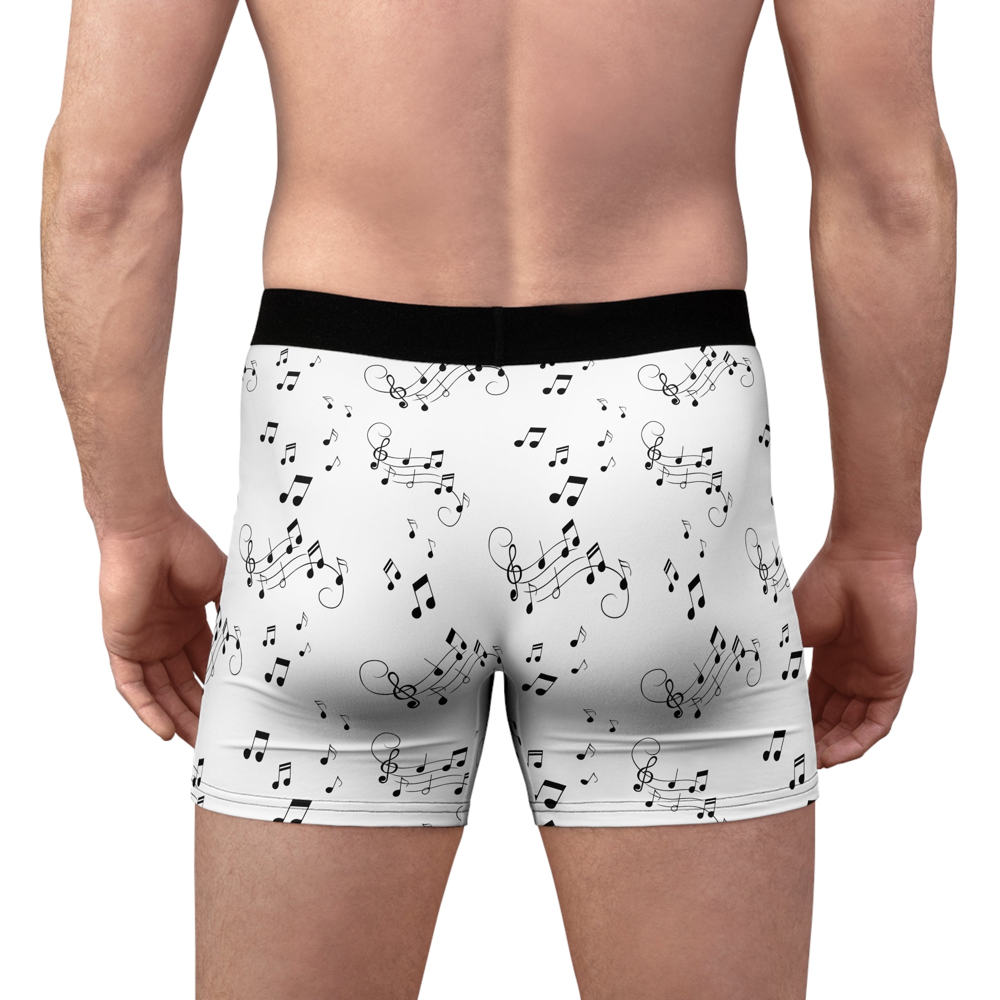 Men's Music Notes Boxer Briefs - Men's All-Over Print Musical Underwear