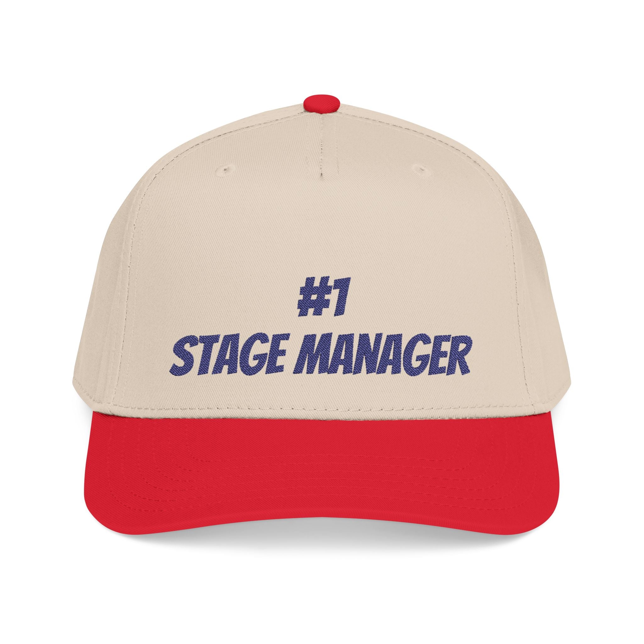 Stage Manager embroidered Baseball Cap | Theater Crew hat with navy thread font