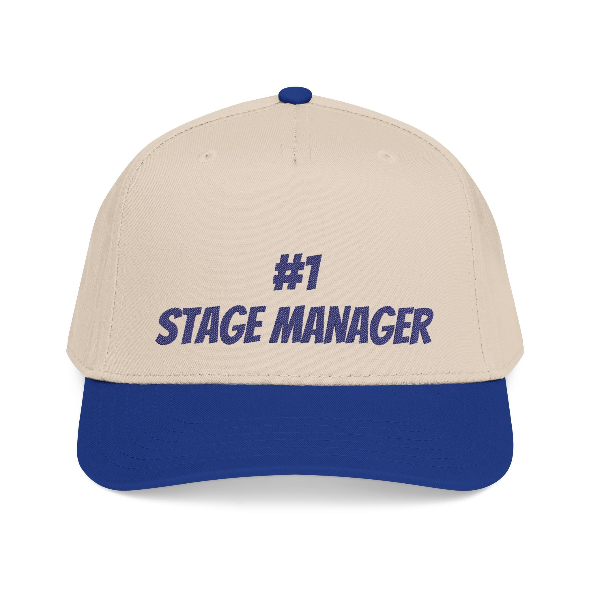 Stage Manager embroidered Baseball Cap | Theater Crew hat with navy thread font