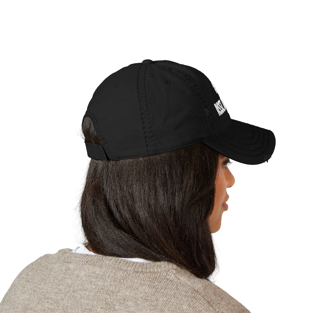 Number 1 Assistant Director distressed baseball hat, Distressed Embroidered Cap