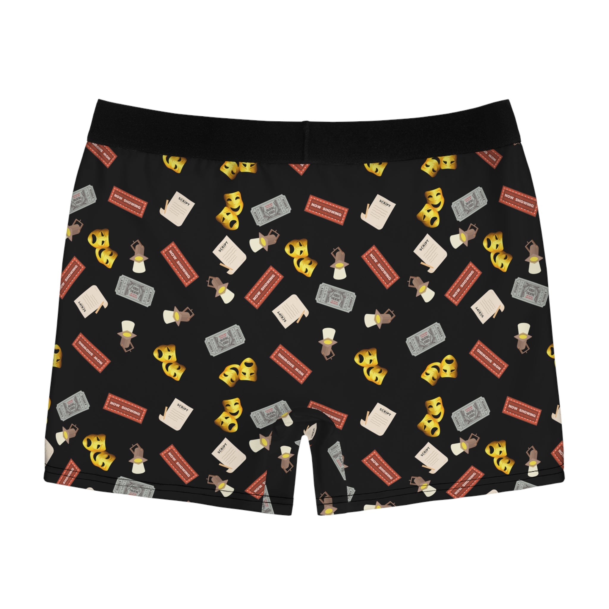 Comedy & Tragedy Theatre Mask Men's Boxer Briefs — Stage-Themed underwear for him