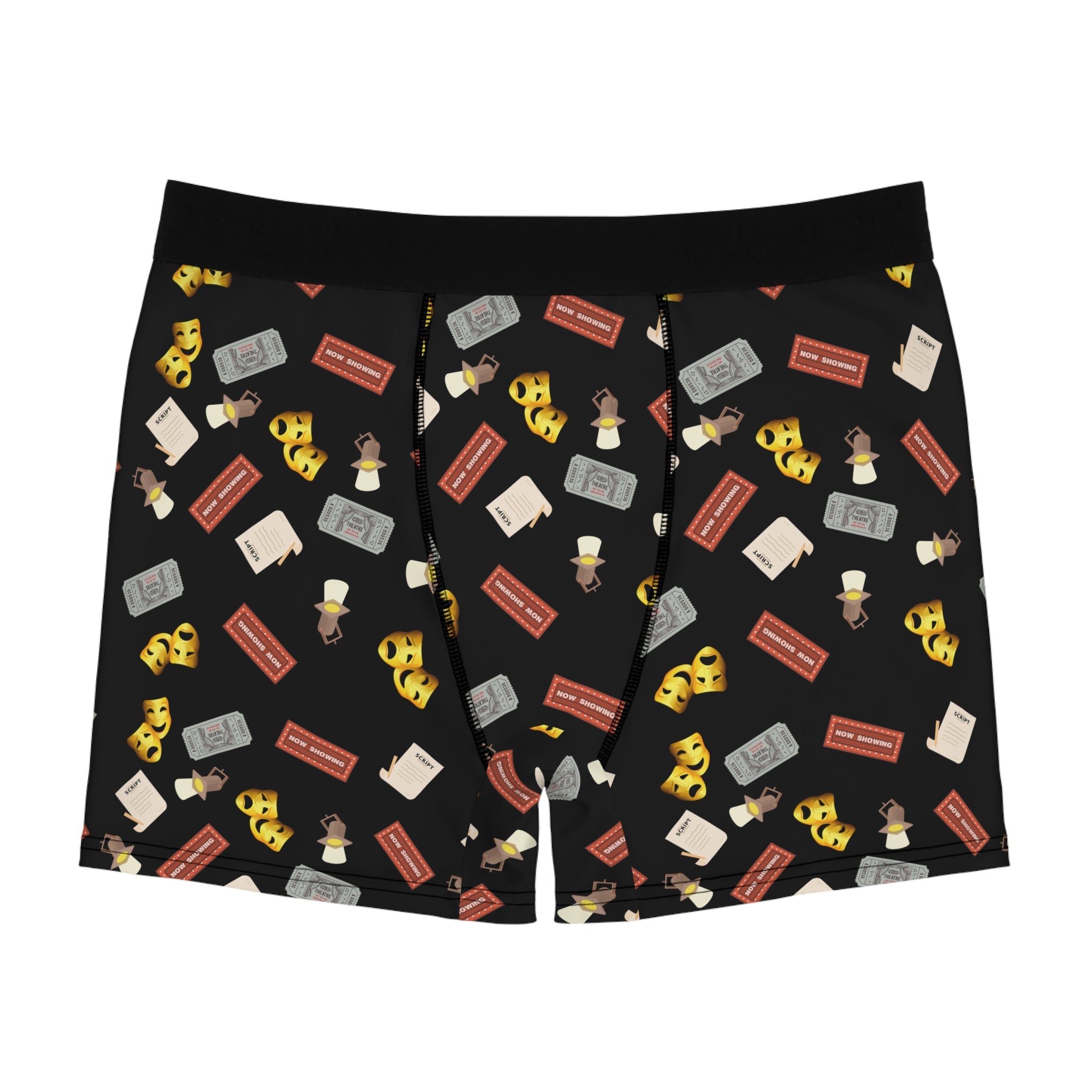Comedy & Tragedy Theatre Mask Men's Boxer Briefs — Stage-Themed underwear for him