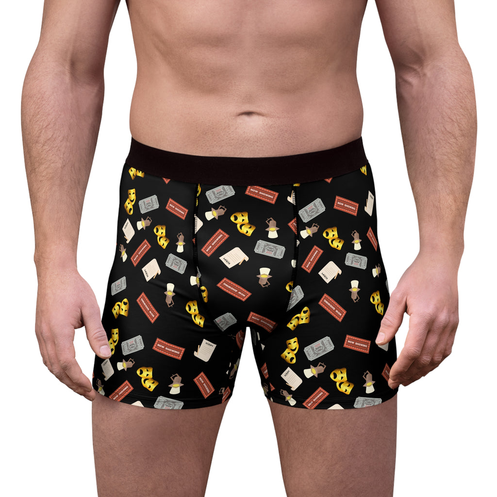 Comedy & Tragedy Theatre Mask Men's Boxer Briefs — Stage-Themed underwear for him