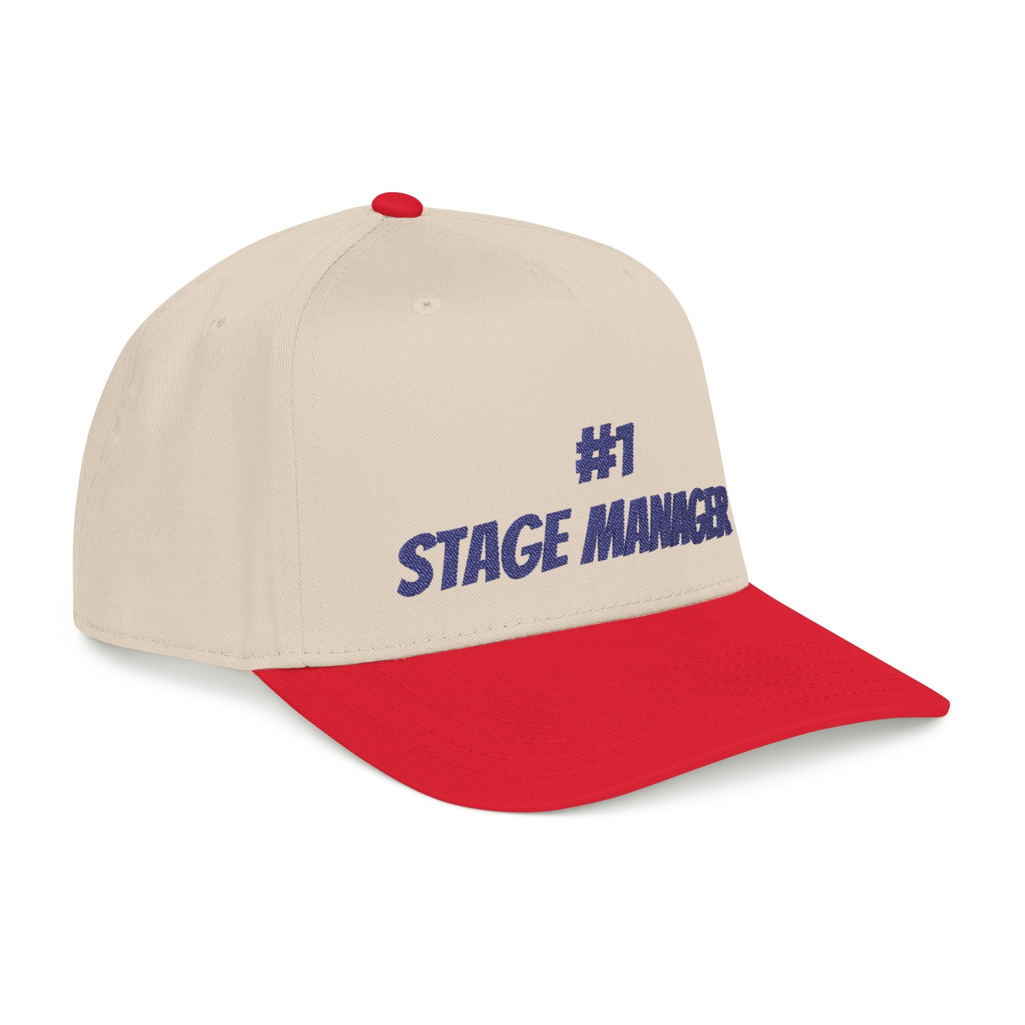 Stage Manager embroidered Baseball Cap | Theater Crew hat with navy thread font