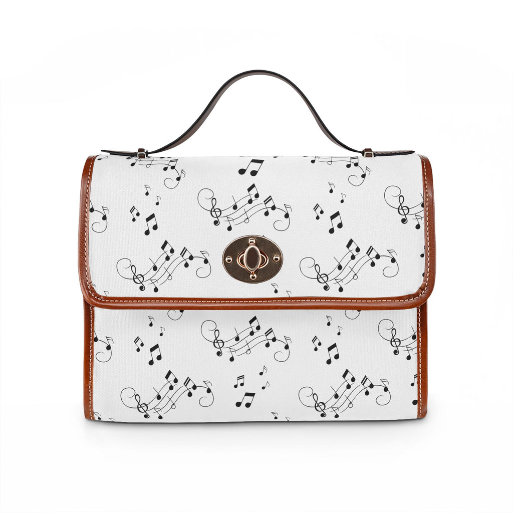 Musical melodies Music Notes Waterproof Canvas Bag, Musical Notes Pattern