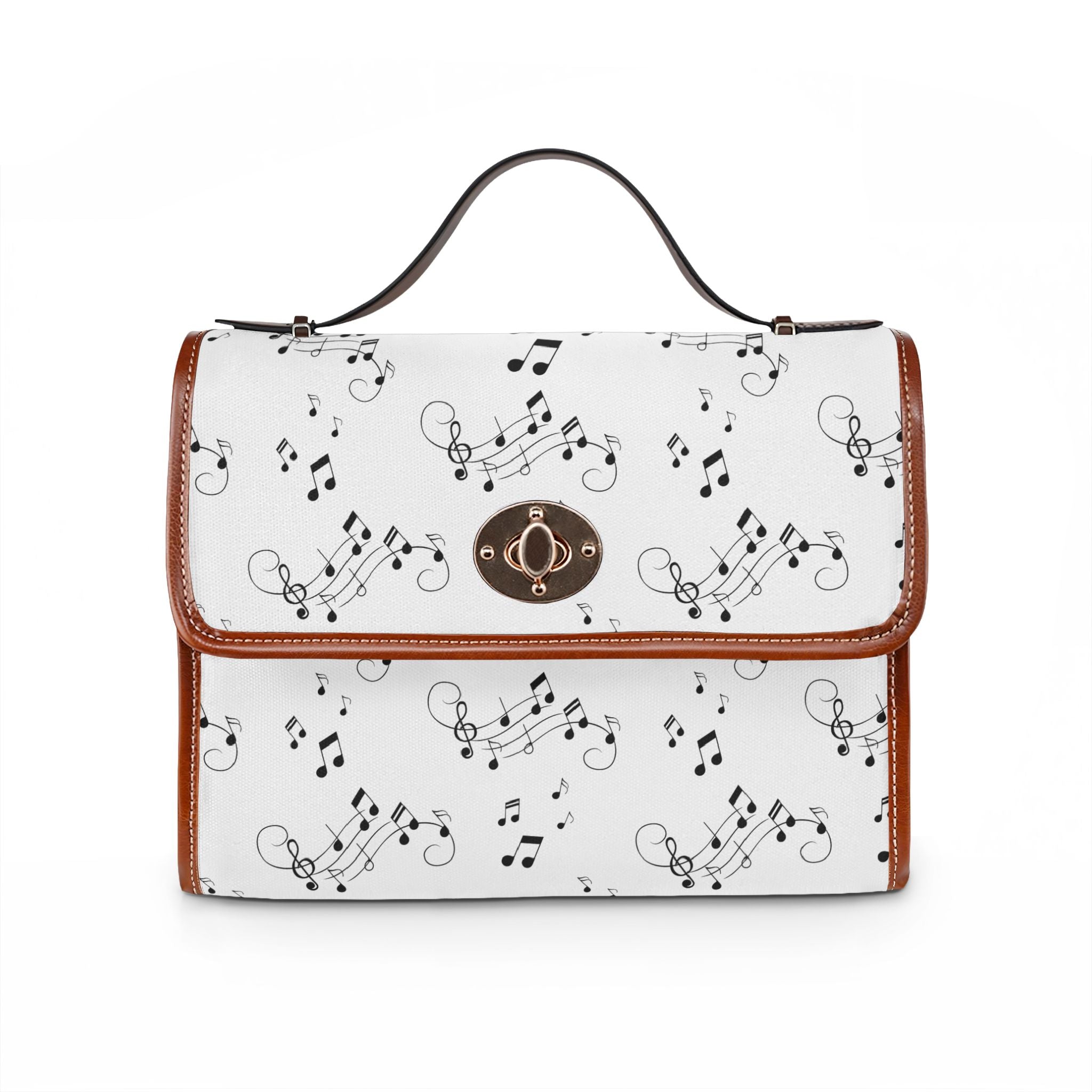 Musical melodies Music Notes Waterproof Canvas Bag, Musical Notes Pattern