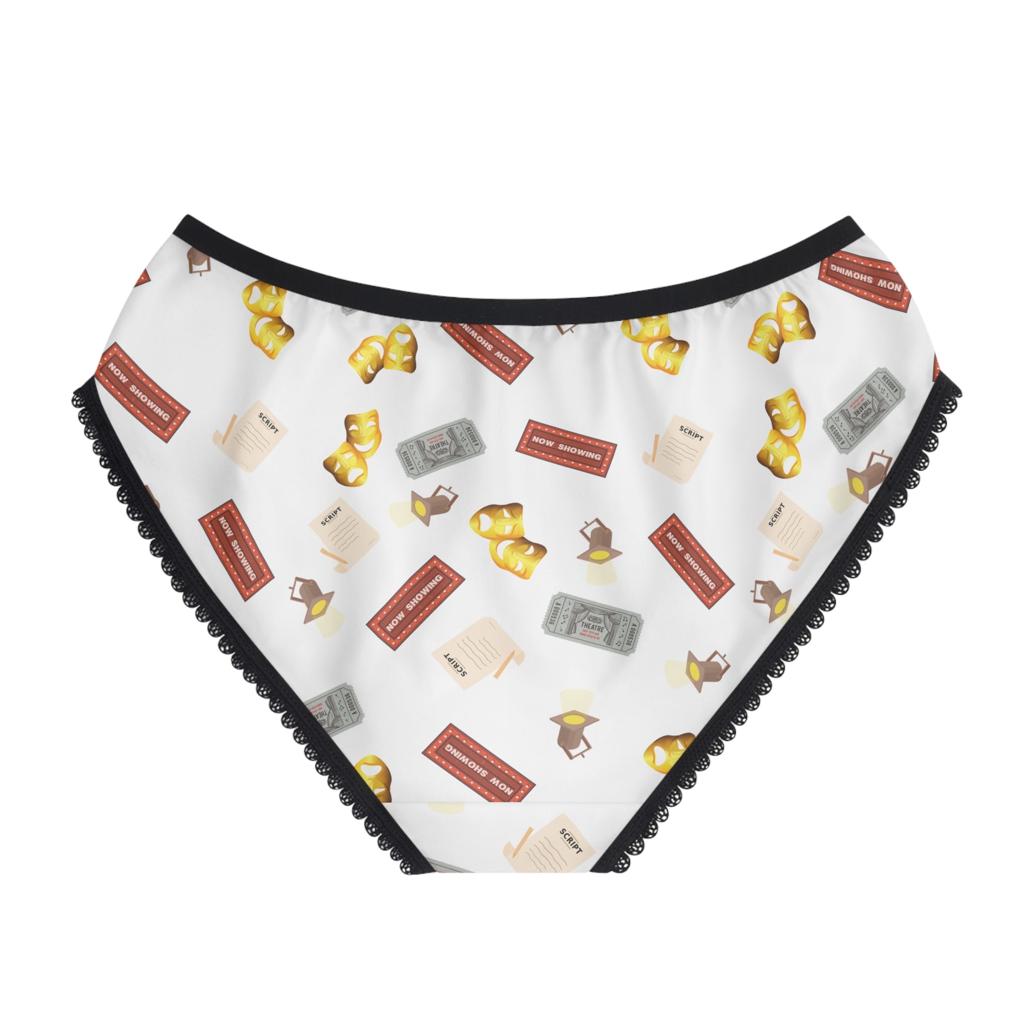 Theatre Masks Women's Briefs, Comedy & Tragedy Actress Underwear