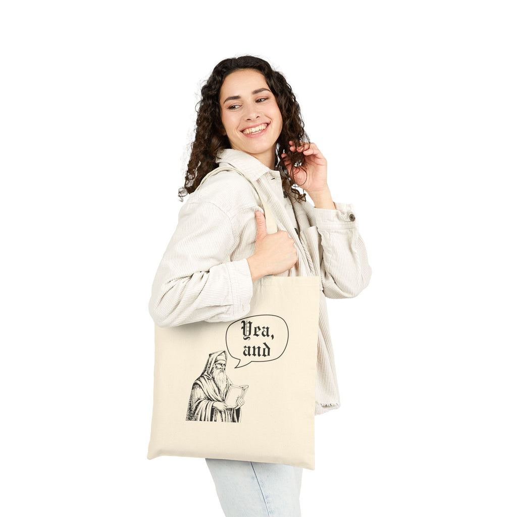 Yea, and improv Canvas Tote, Funny Medieval improviser Gift