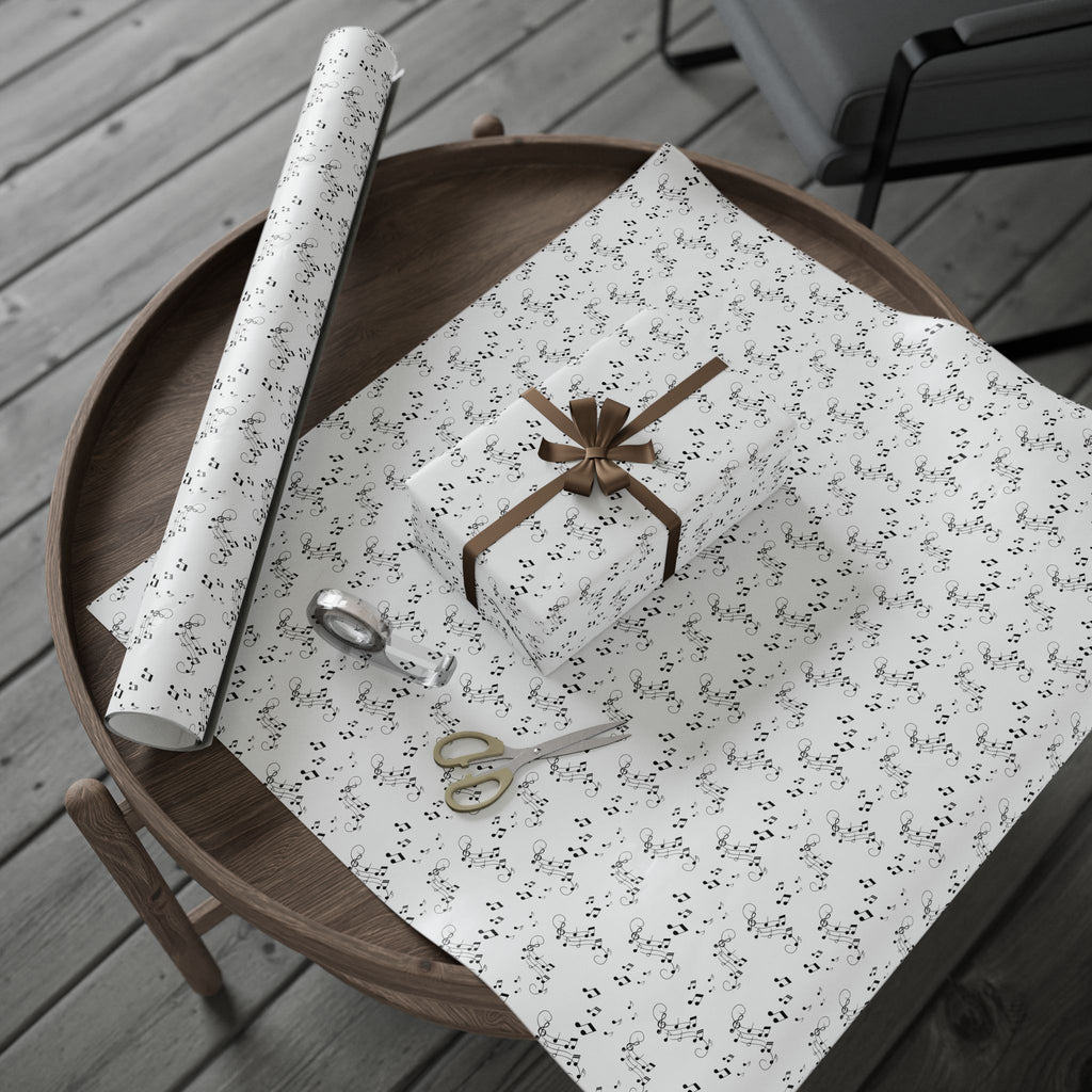 Musical Notes Wrapping Paper, Sheet Music Pattern, Music Lover Gift Wrap
