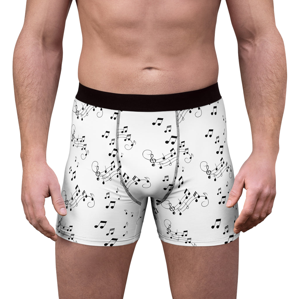 Men's Music Notes Boxer Briefs - Men's All-Over Print Musical Underwear