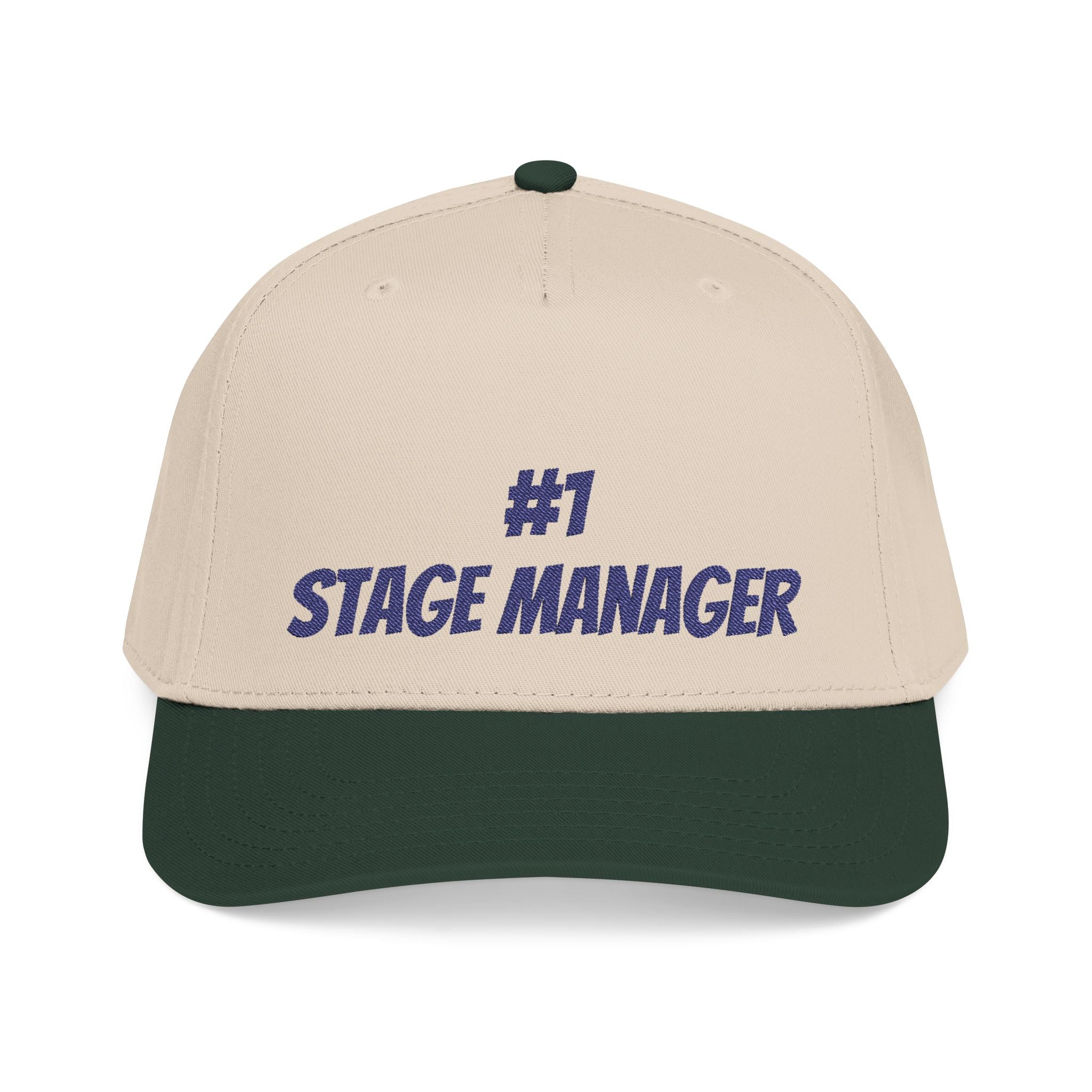 Stage Manager embroidered Baseball Cap | Theater Crew hat with navy thread font