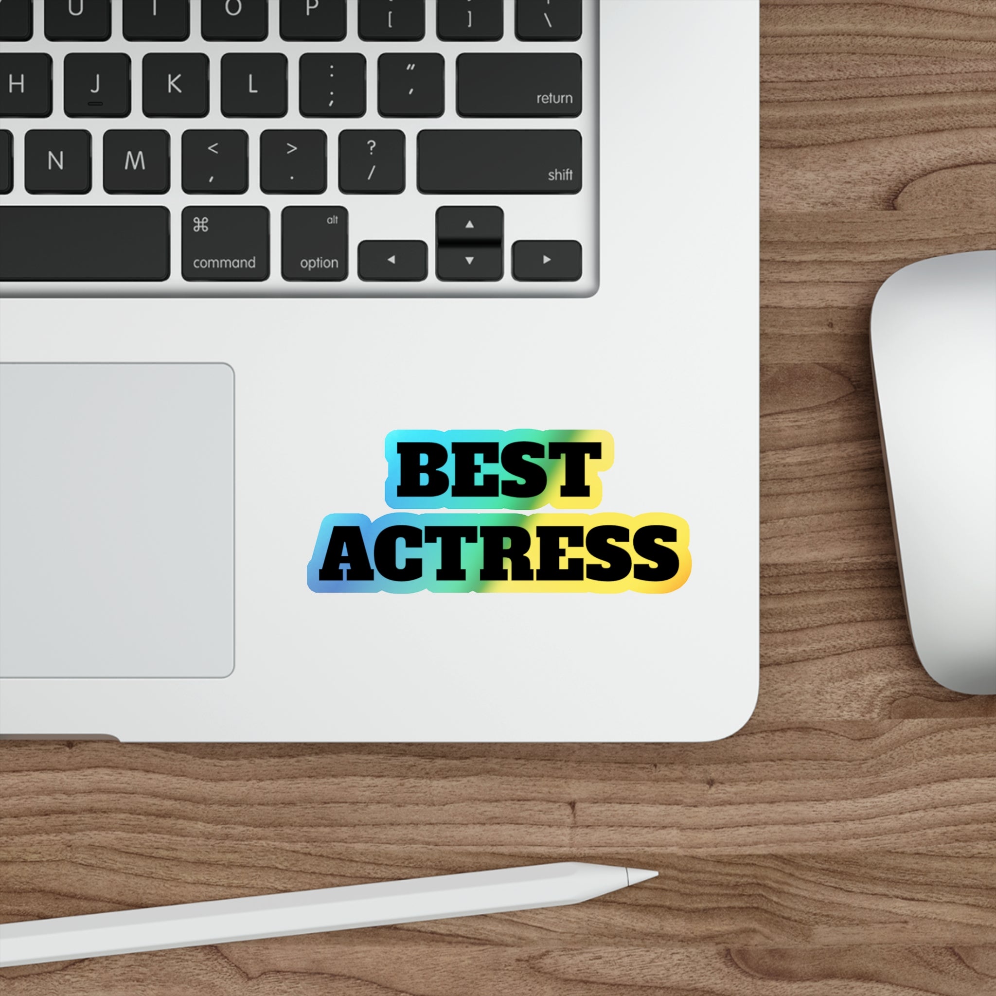 Best Actress Holographic Die-Cut Sticker — Iridescent Award-Style Sticker for Actors, Gifts & Luggage