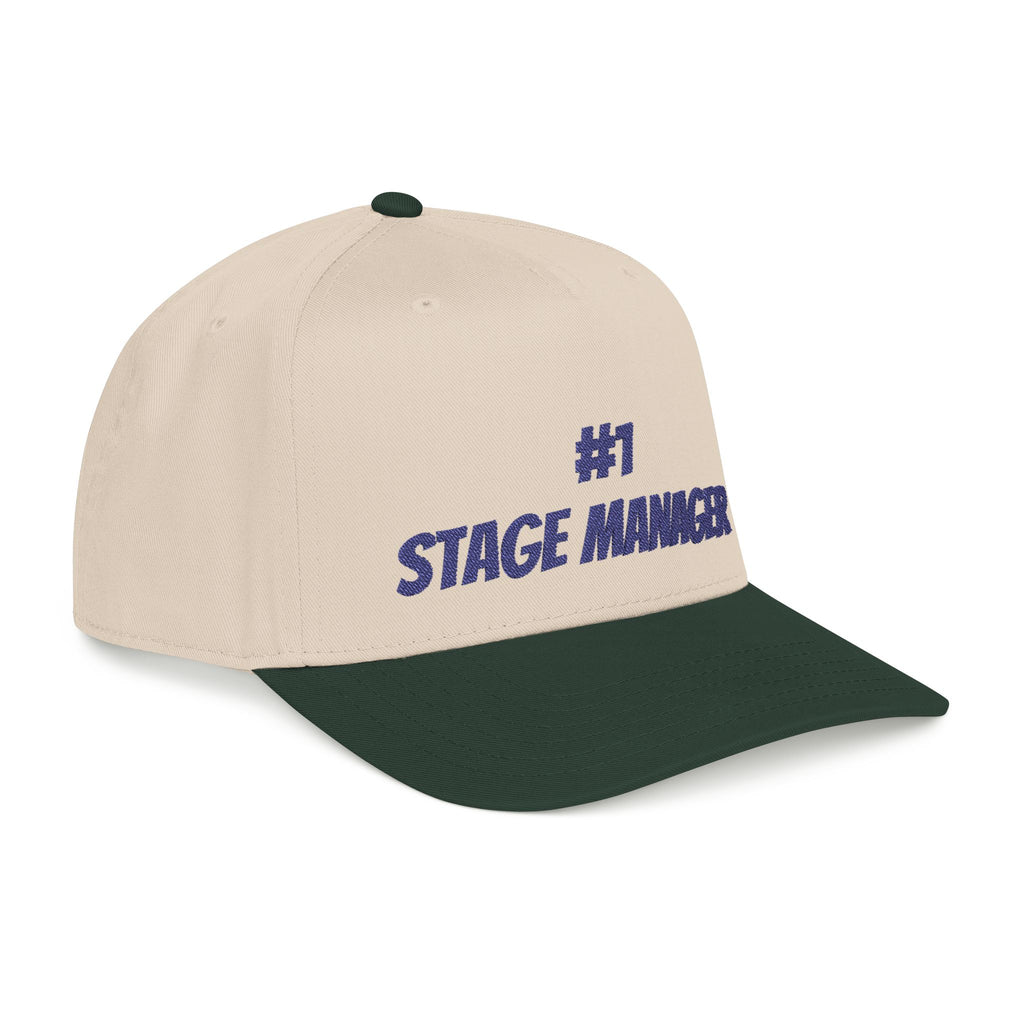 Stage Manager embroidered Baseball Cap | Theater Crew hat with navy thread font